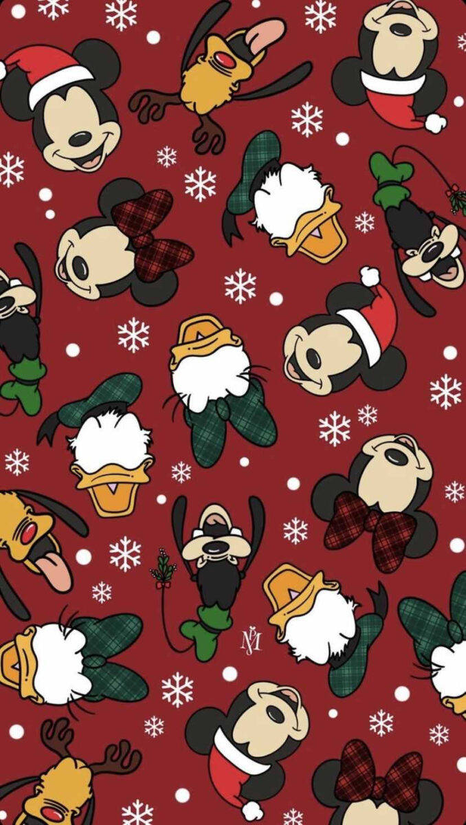 Disney クリスマス iPhone ミッキーマウスと仲間たち 壁紙