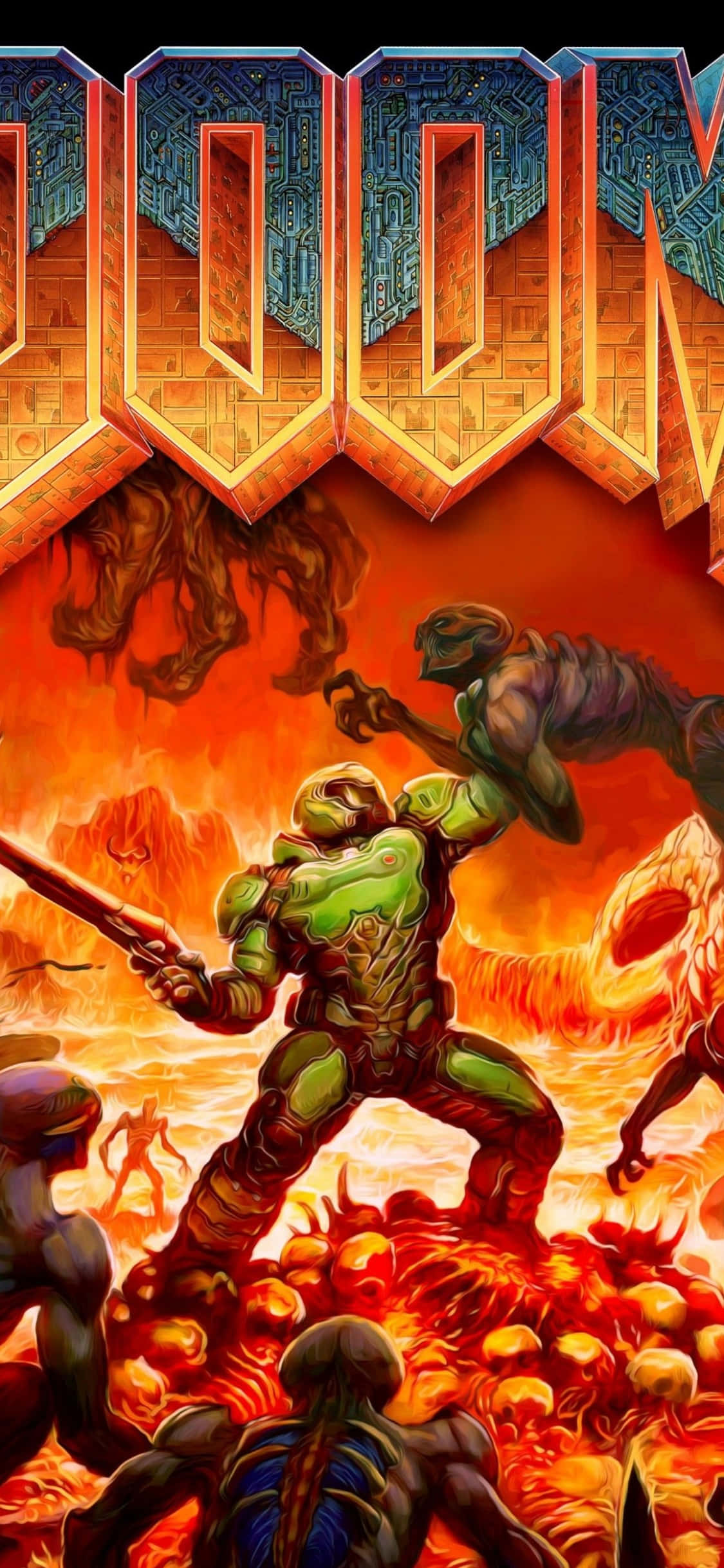 Doom Hell iPhone Xs 壁紙
