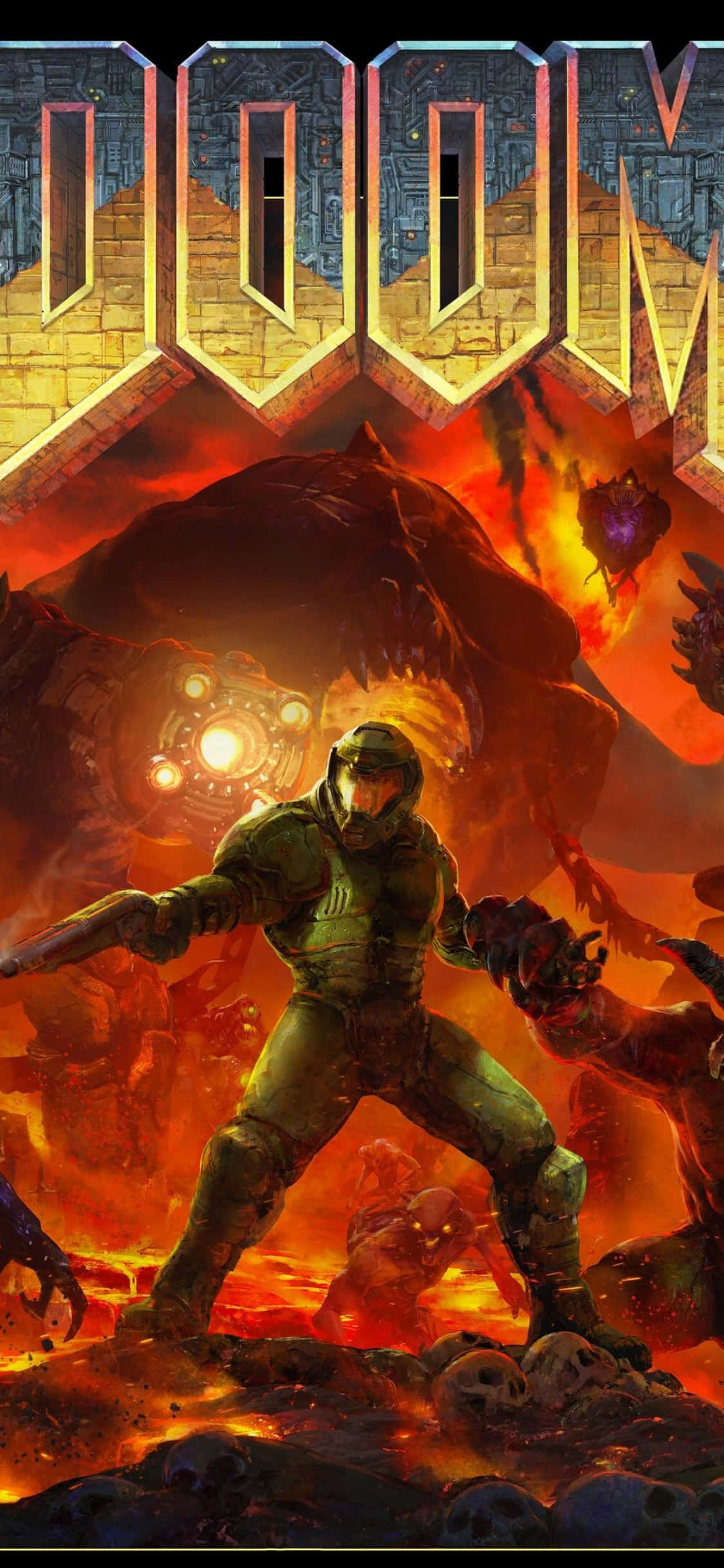 Doom ロゴ上部 iPhone Xs 壁紙
