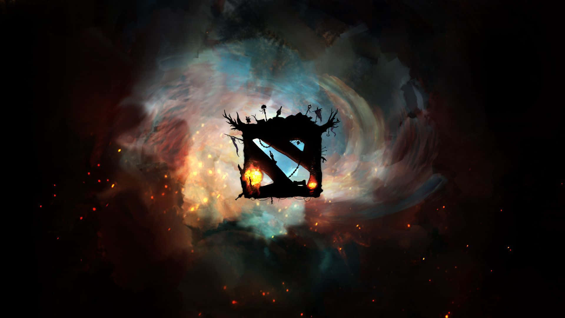 Dota ロゴ ファイア スモーク 壁紙