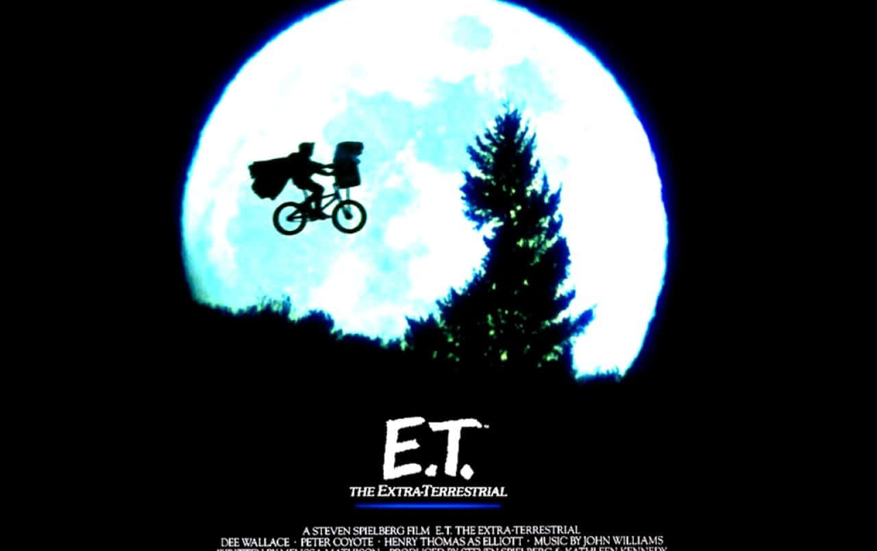 ET 映画ポスター 空を自転車で駆ける男 壁紙