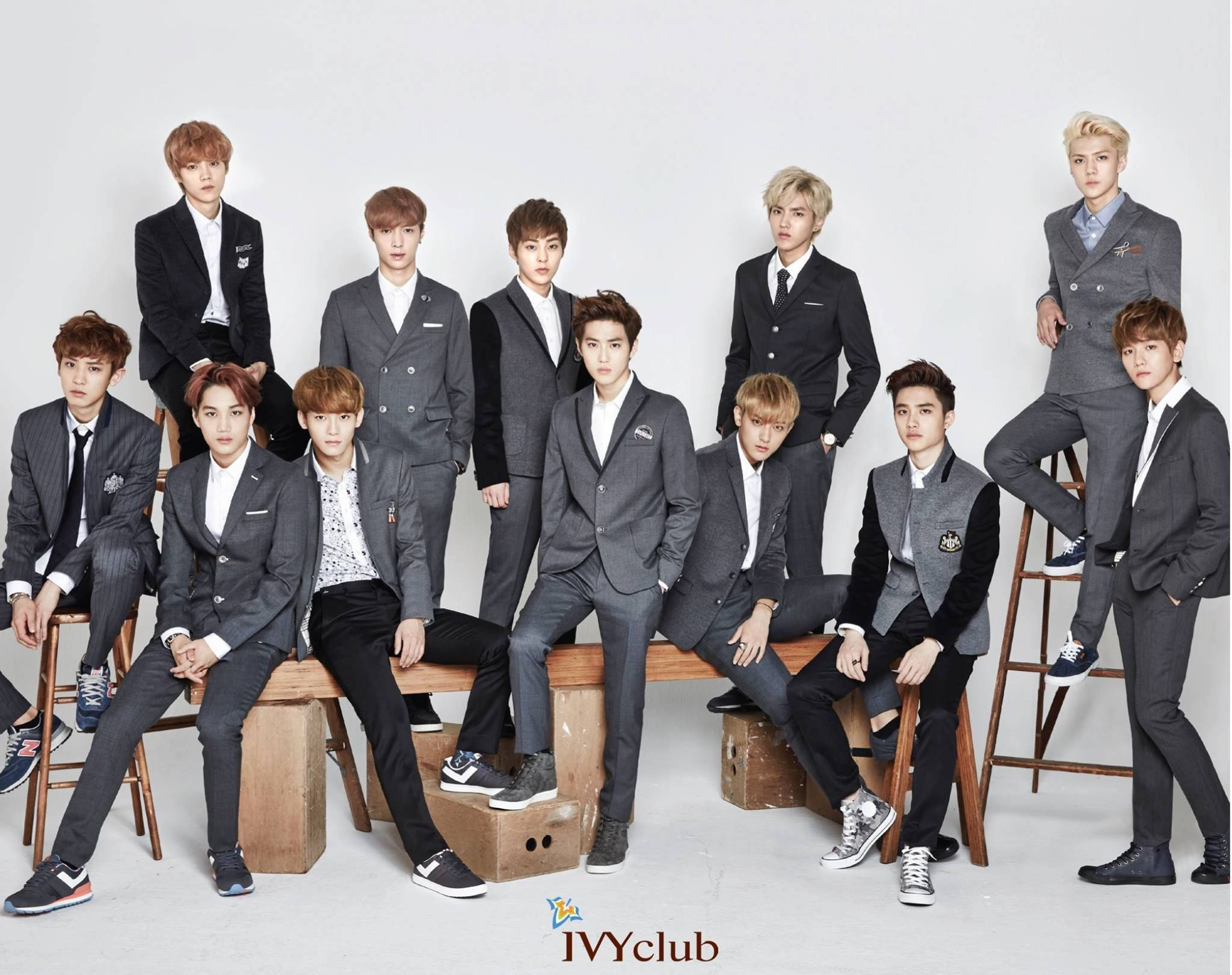 EXO、アイビークラブ制服姿 壁紙