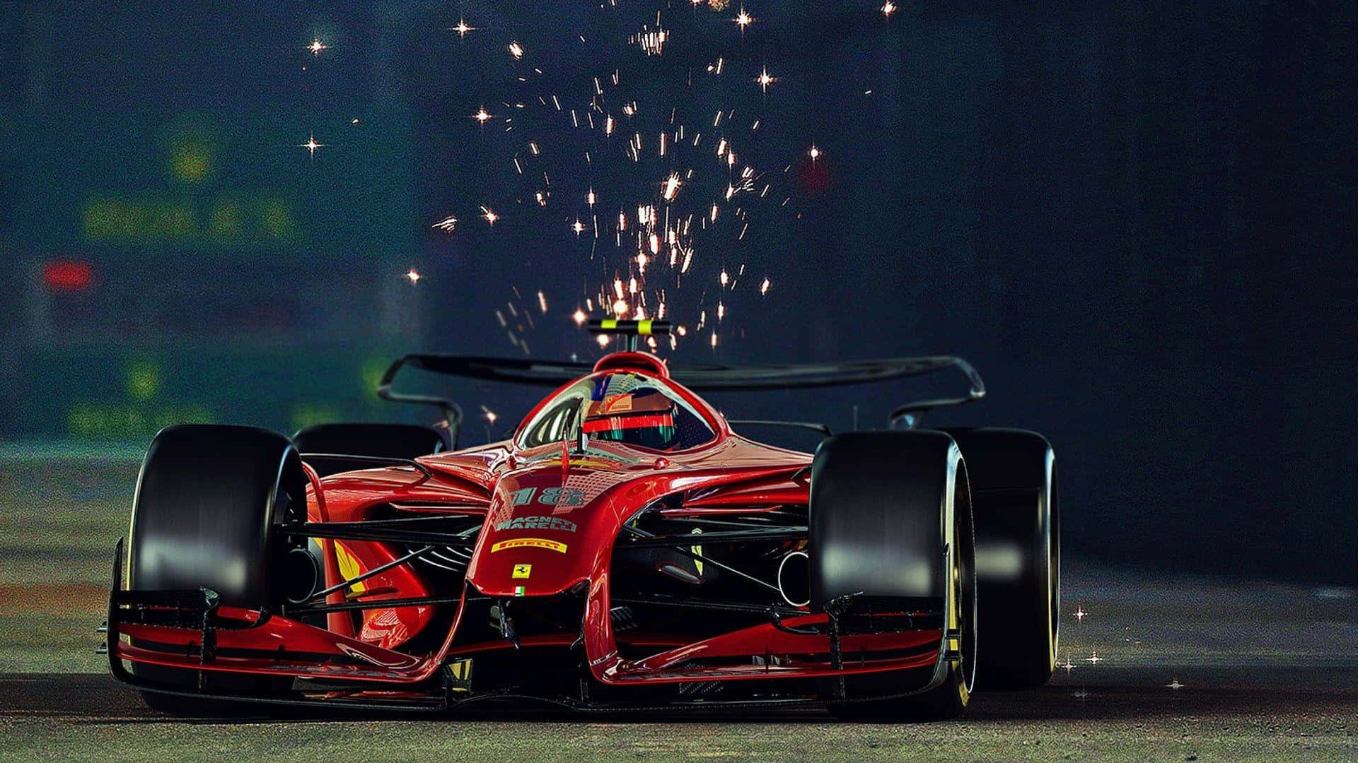 F1ゲーム 赤いレーシングカーのスパーク 壁紙