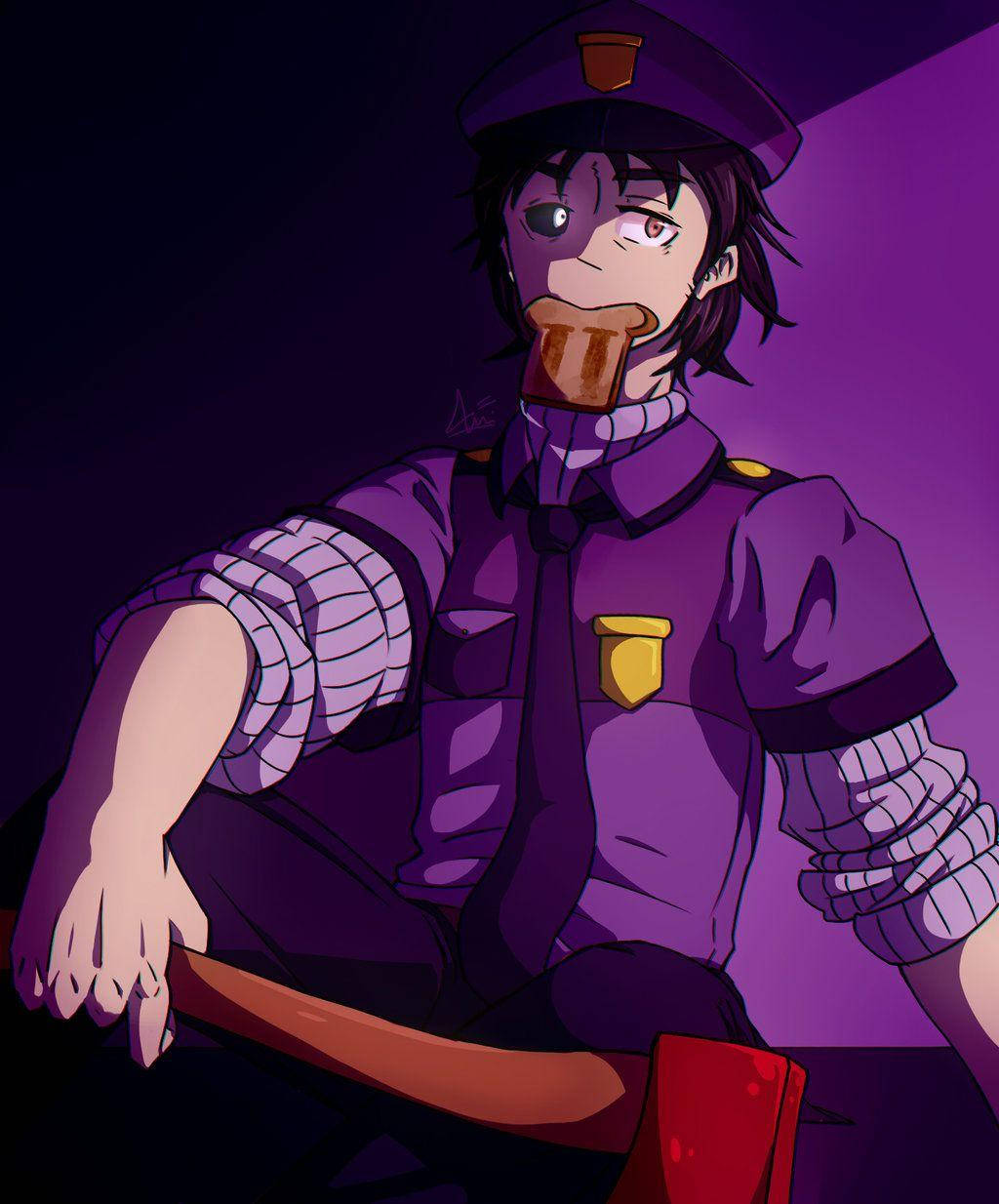 FNAF パープルガイ アニメ風ファンアート 壁紙