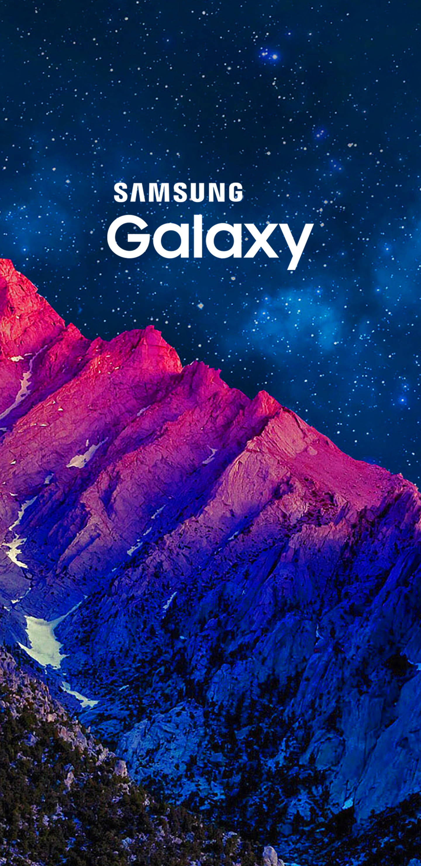 サムスンGalaxy J6が照らす夕暮れの山々 壁紙