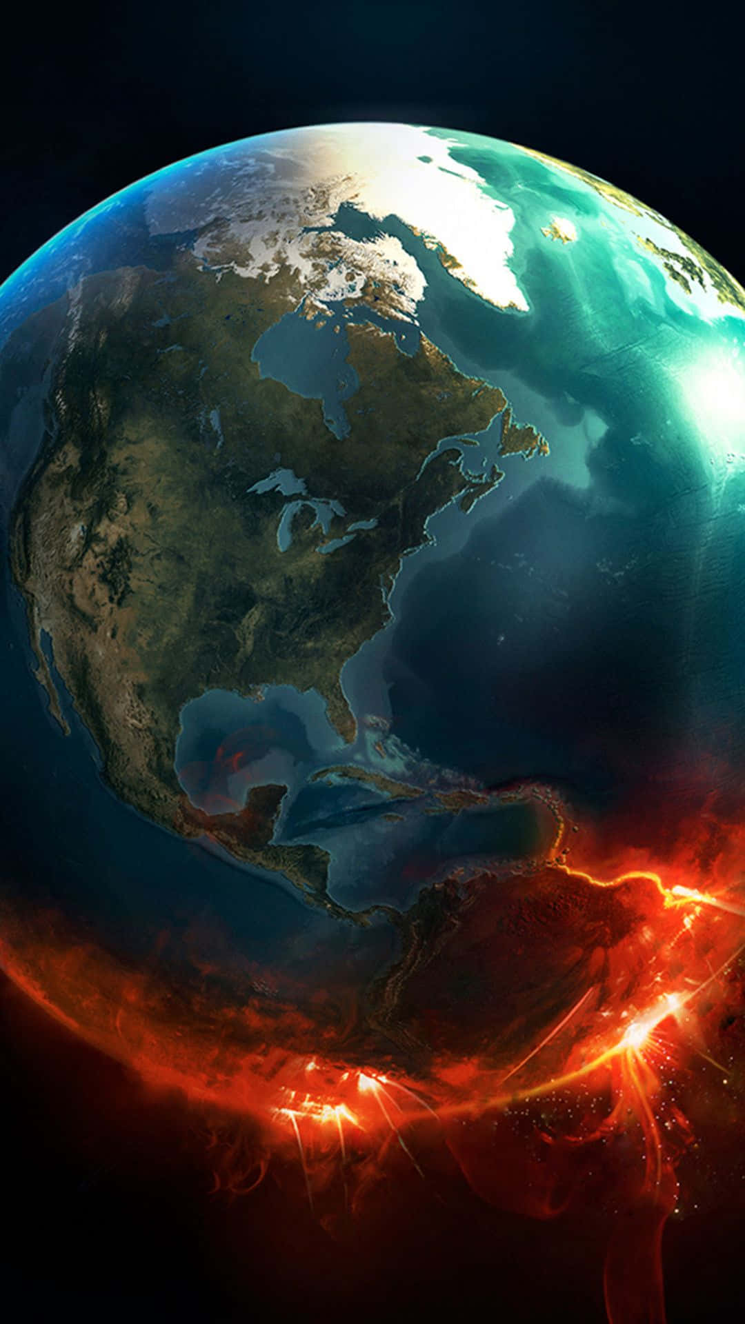 Galaxy S5 燃える惑星地球 壁紙
