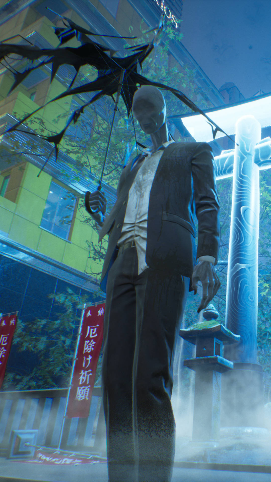 Ghostwire Tokyo 雨の中の歩行者 壁紙