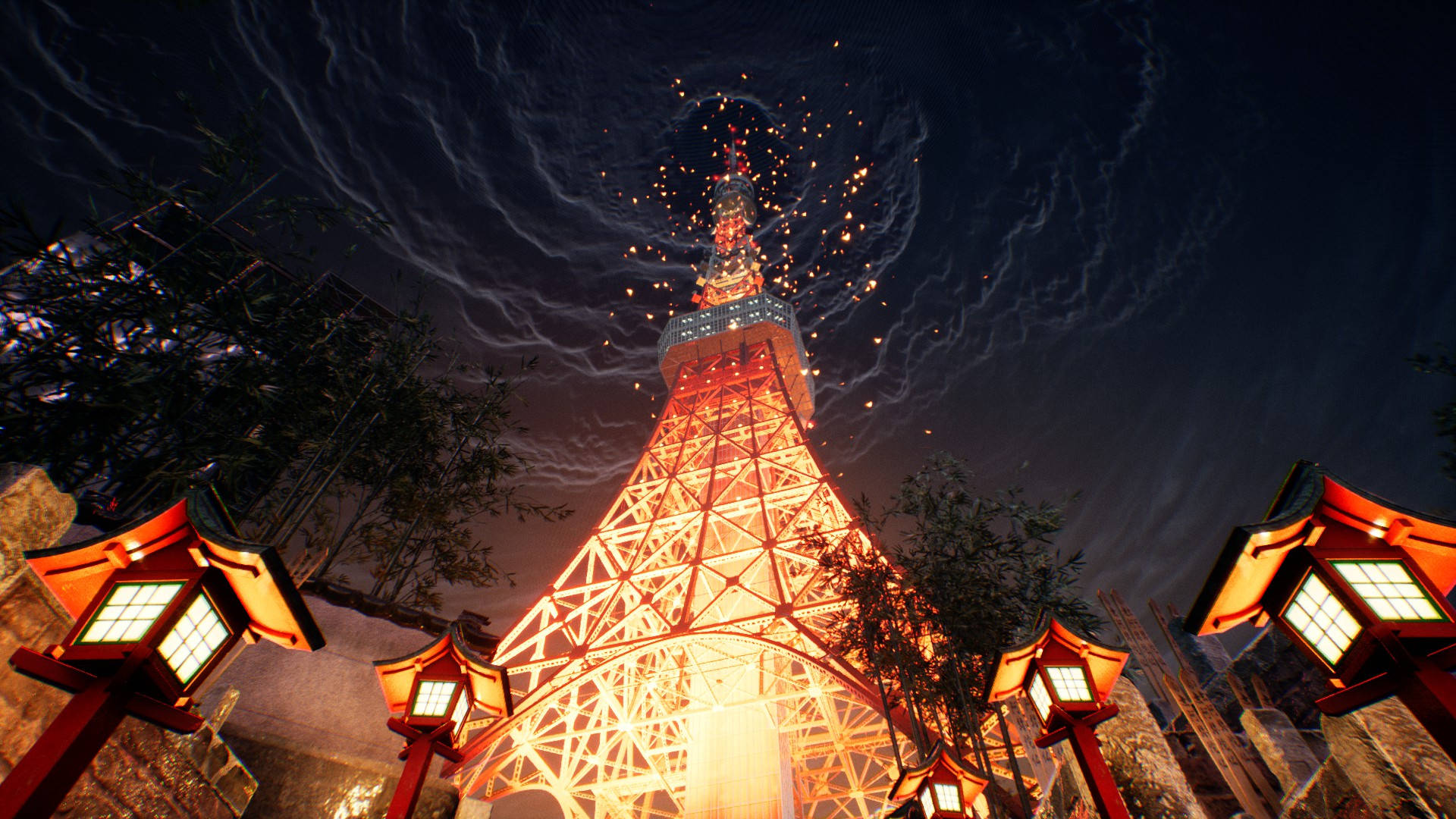 Ghostwire Tokyo 渦巻く雲 壁紙