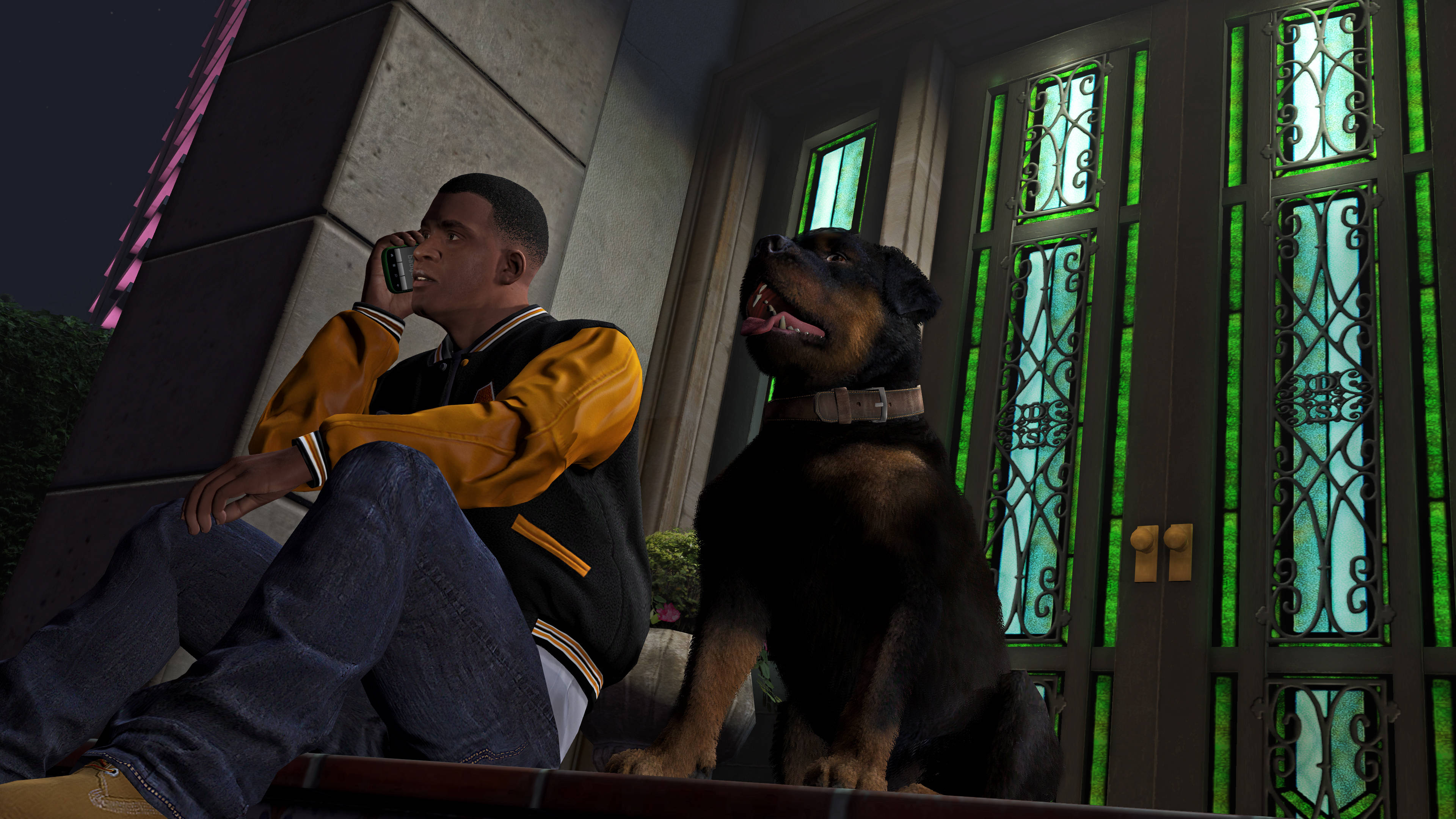 クールなGTAの男と犬 壁紙