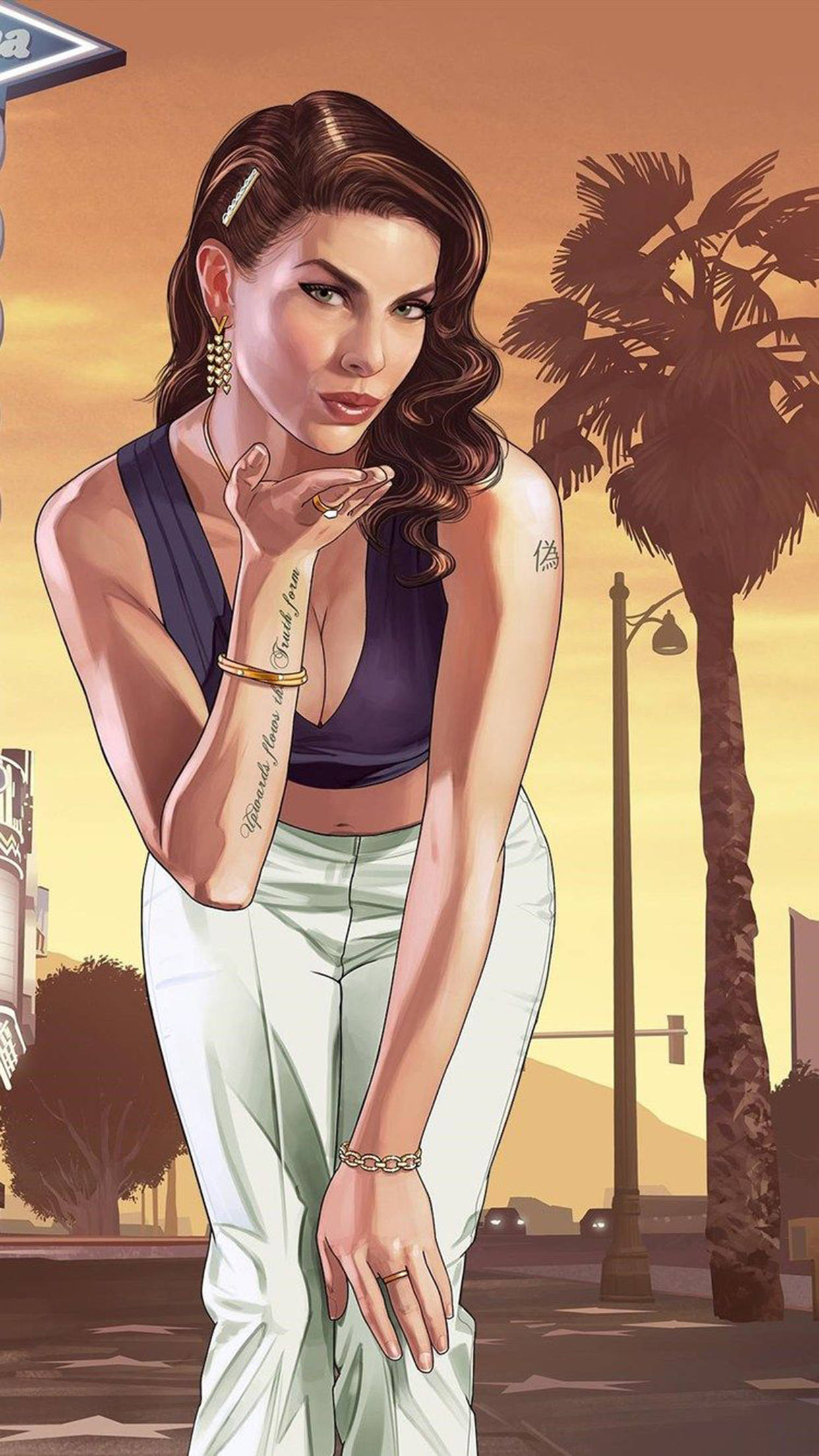 GTA iPhone ブルネットの女の子 壁紙