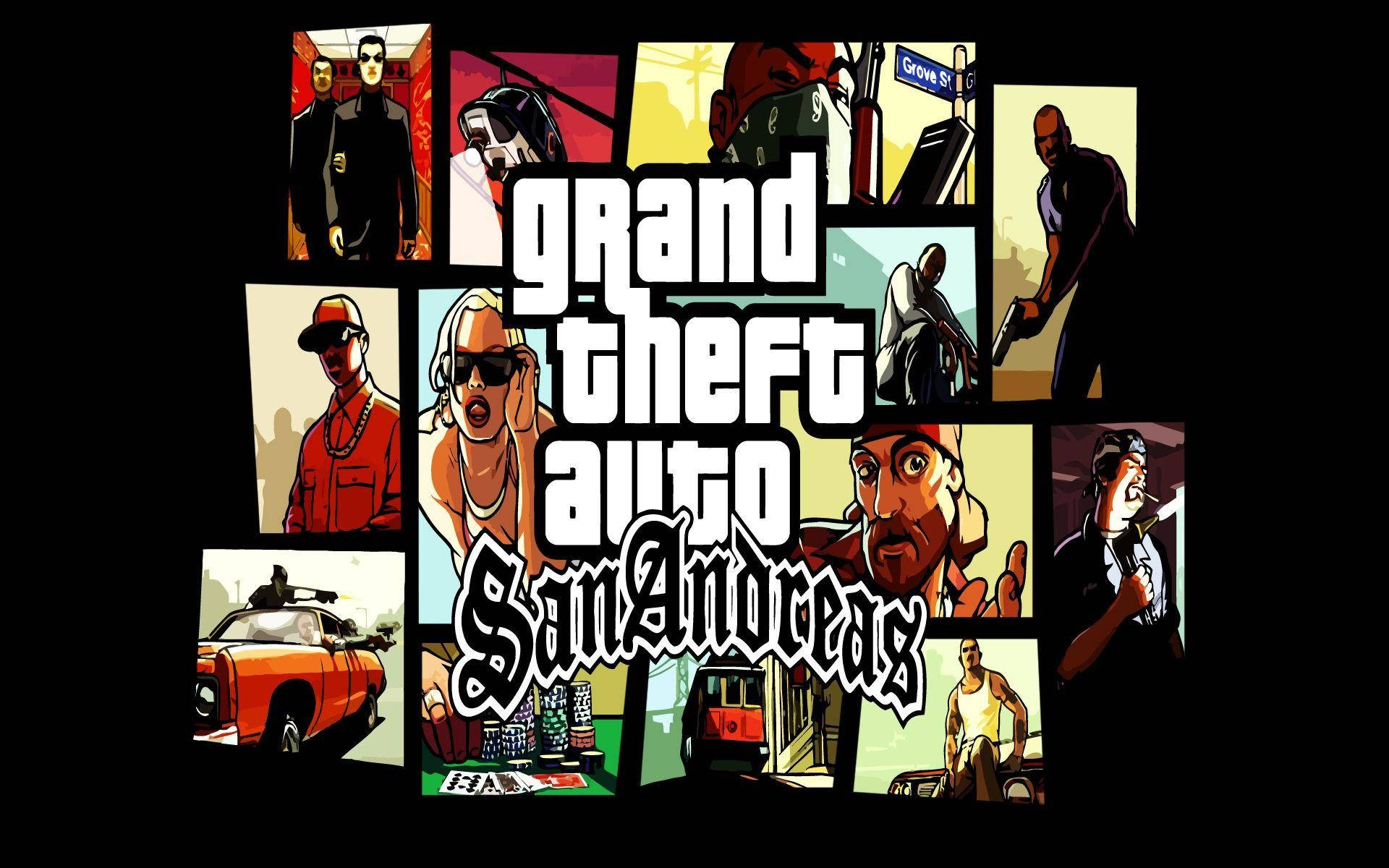 GTA SA 4K コラージュポスター 壁紙