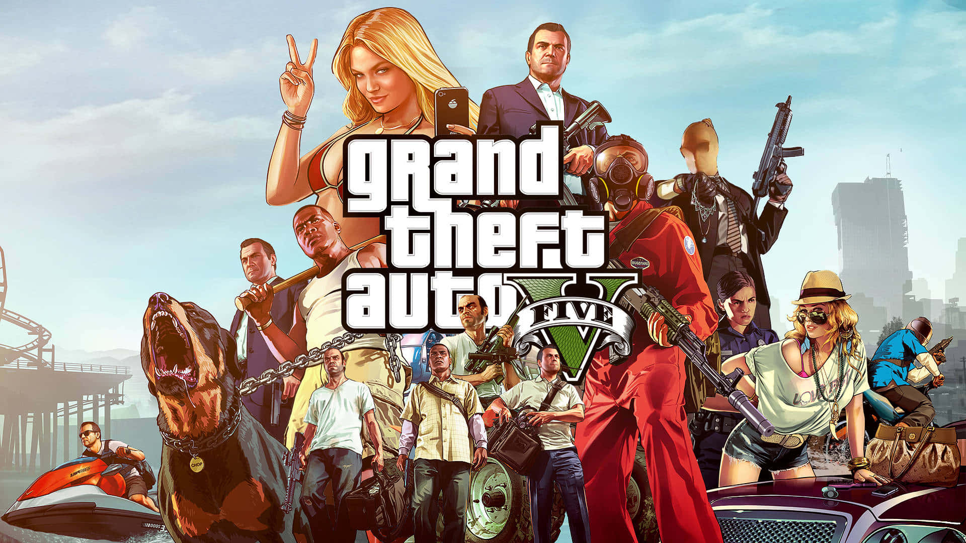 GTA背景 グランド・セフト・オート5 ローディング画面のキャラクター 壁紙