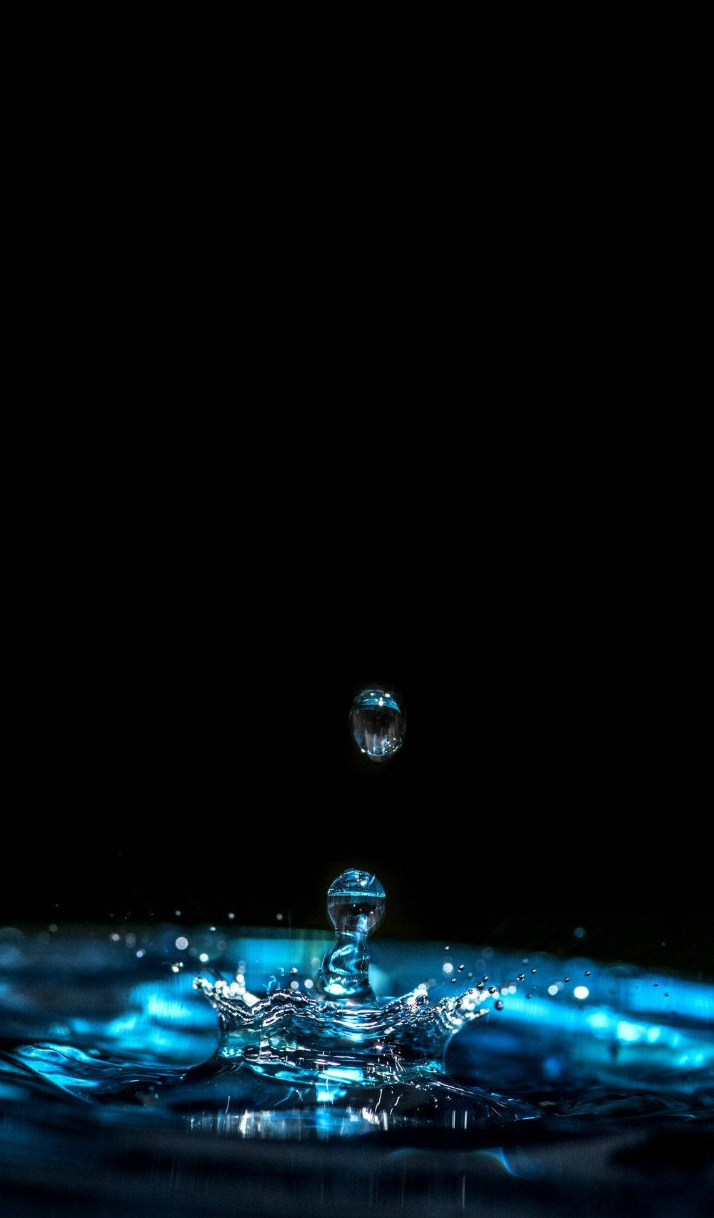 水滴の美学 ダークブルー HD 壁紙