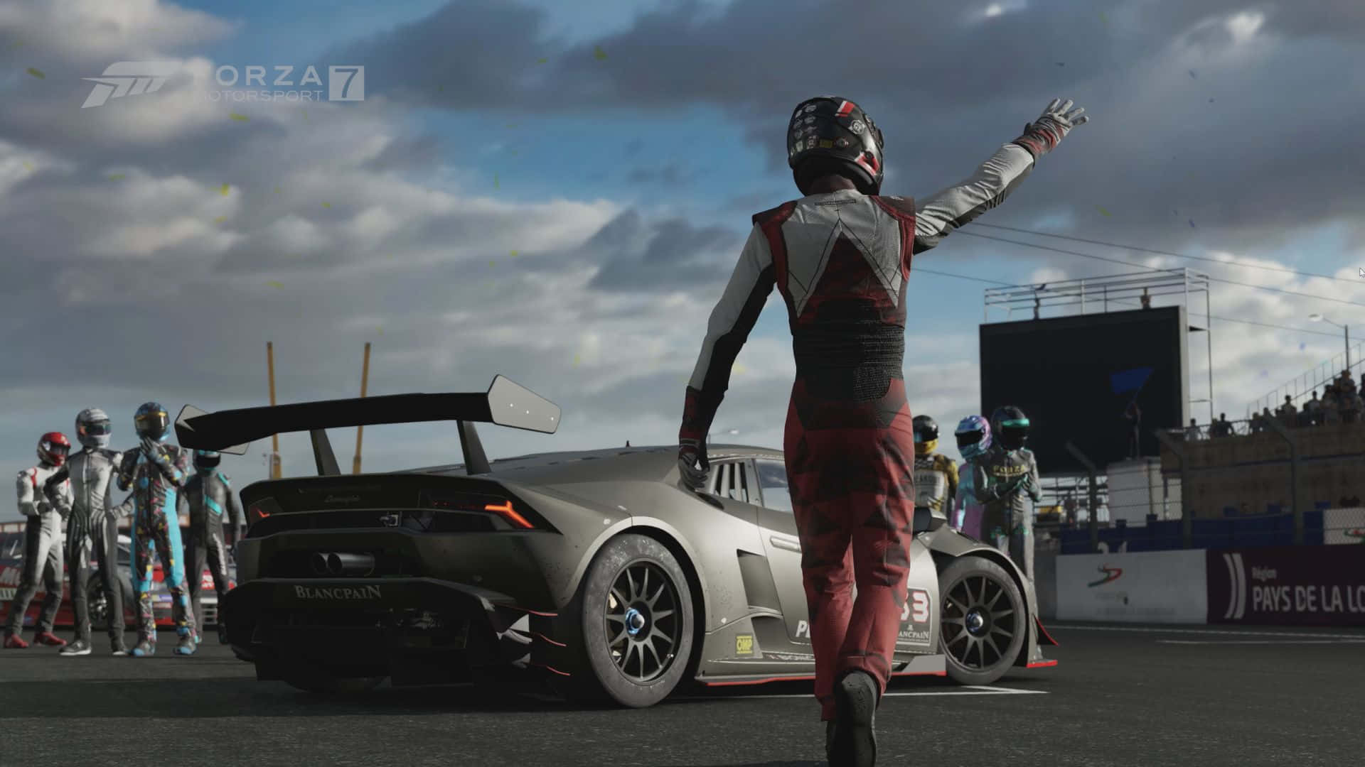HD Forza Motorsport 7 背景と手を振るレーサー 壁紙