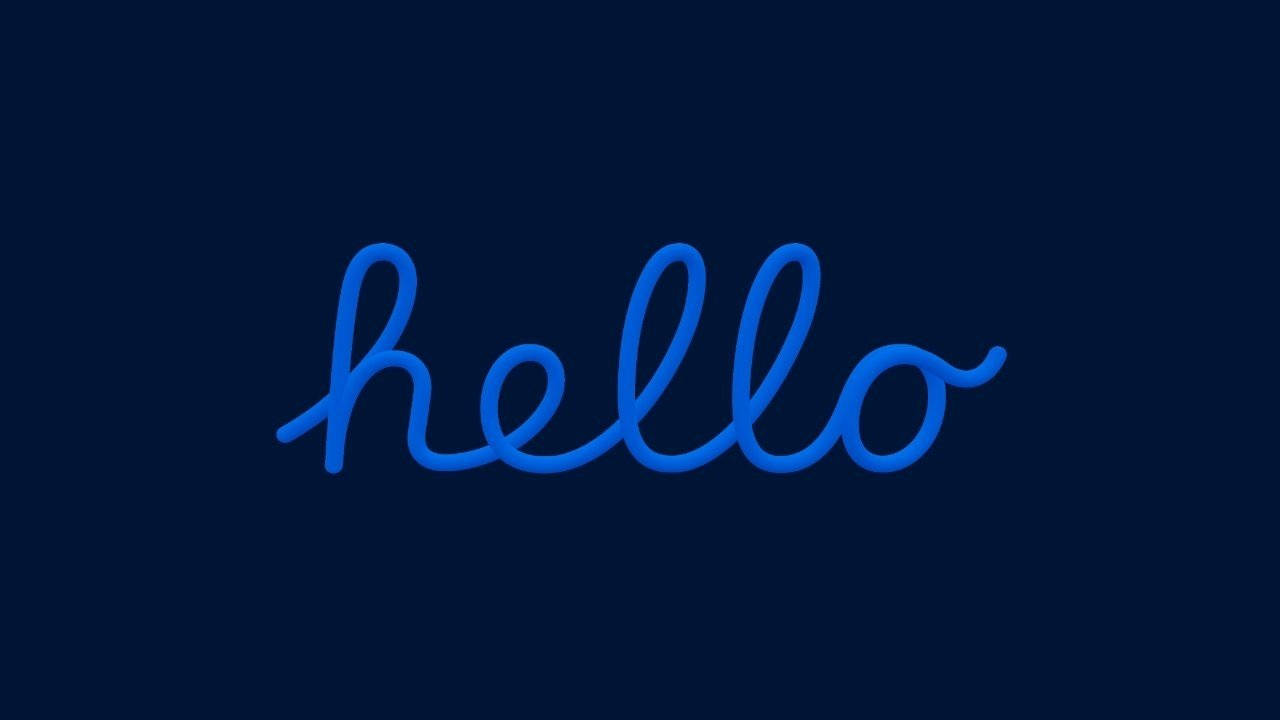 ダークブルーのミニマルなHello 壁紙