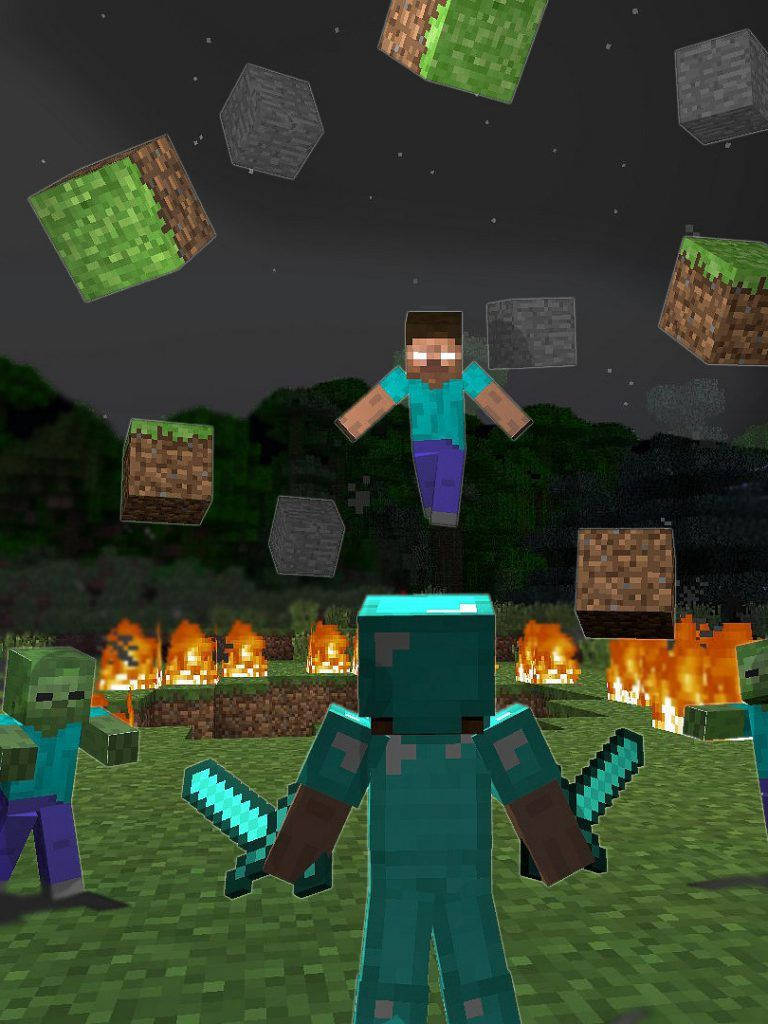 Herobrine対Steve 壁紙
