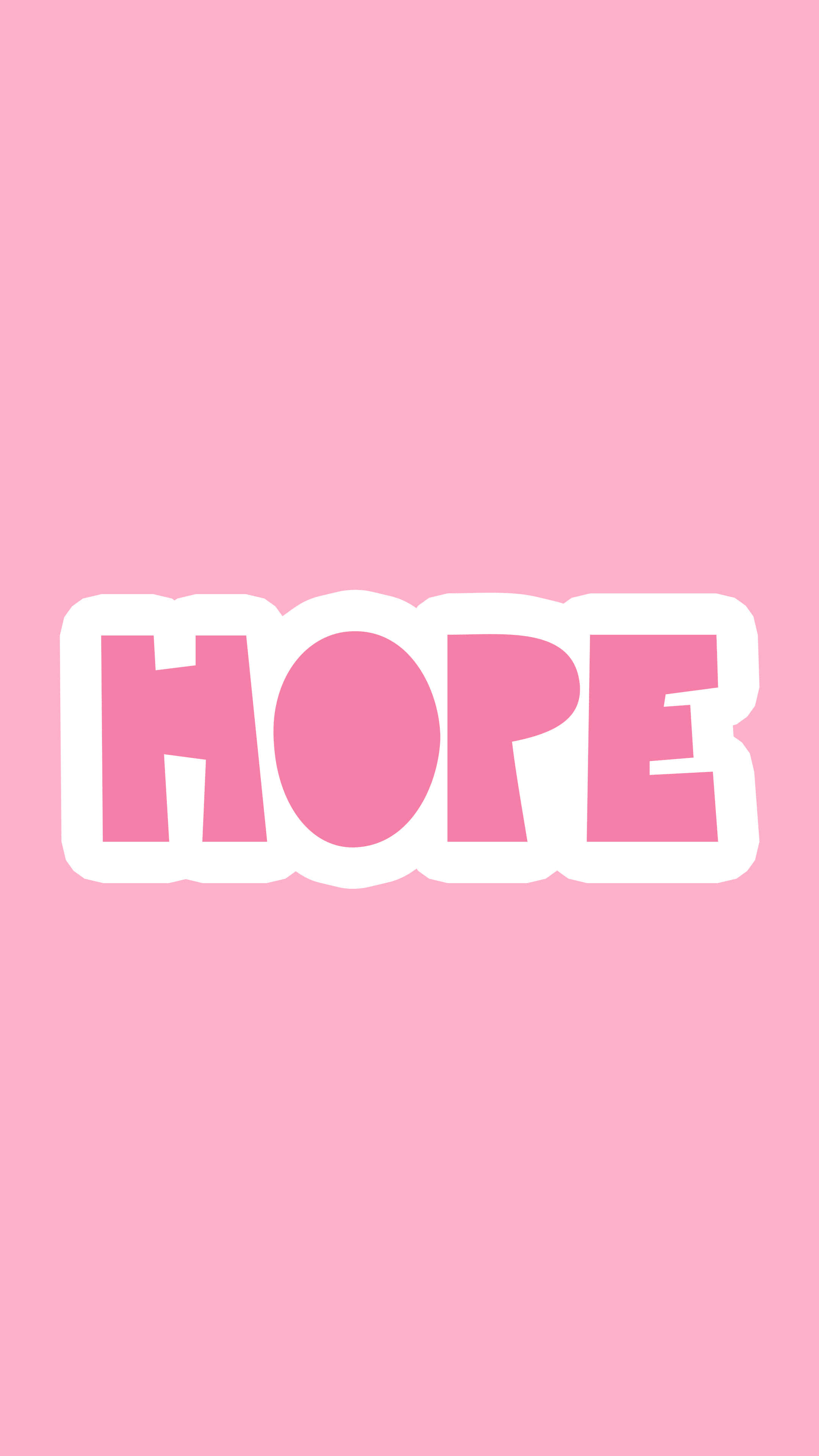 ピンクの背景に描かれた「Hope」 壁紙