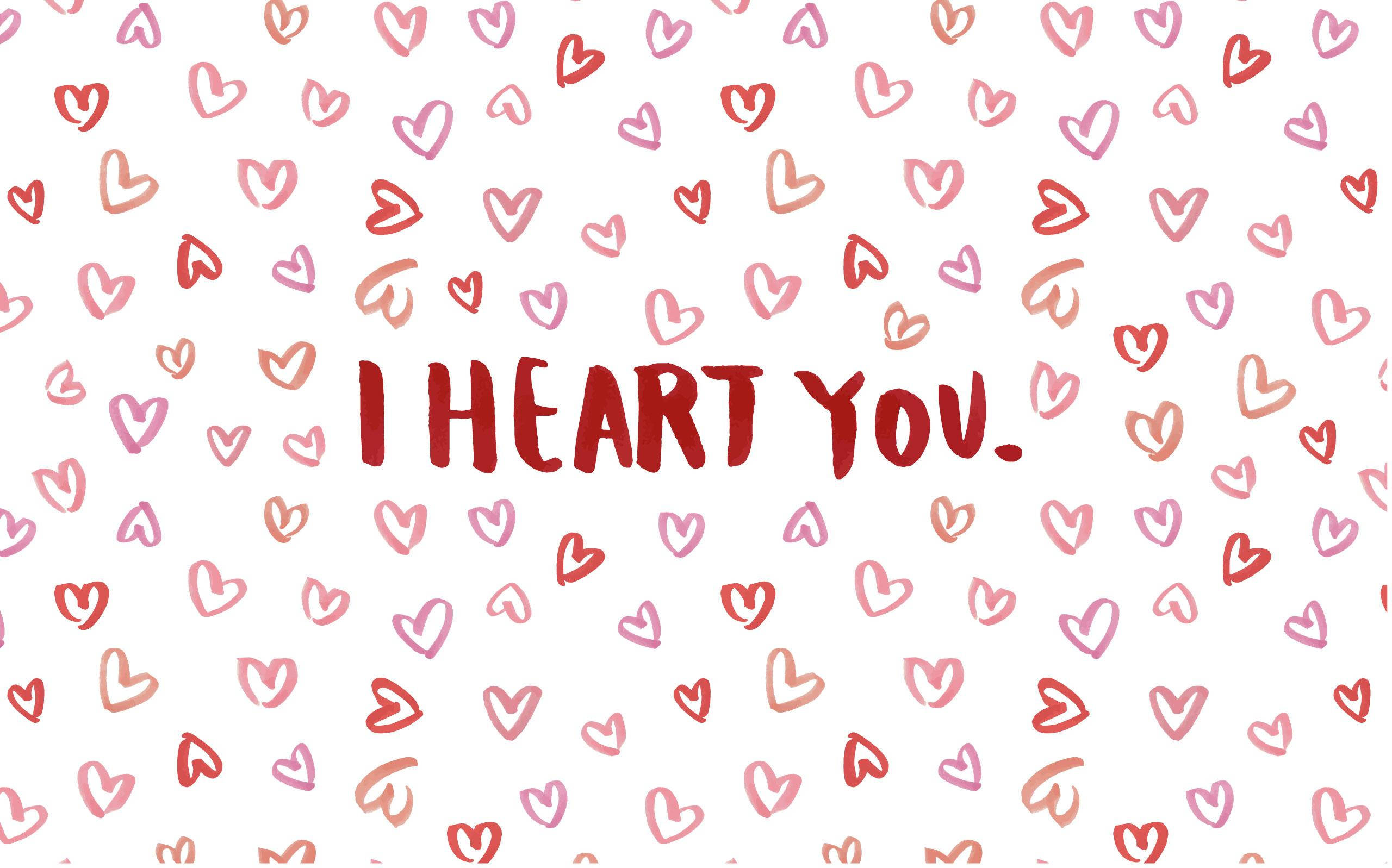 可愛いI HEART YOU パソコン壁紙 壁紙