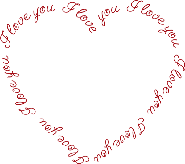 I Love You ハート文字パターン 壁紙