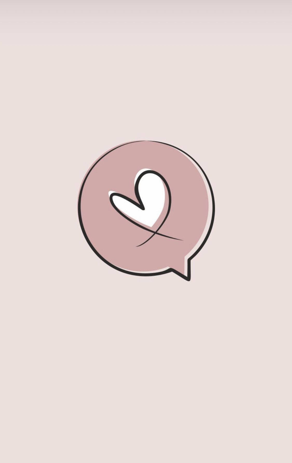 Instagramストーリーの吹き出しハート 壁紙