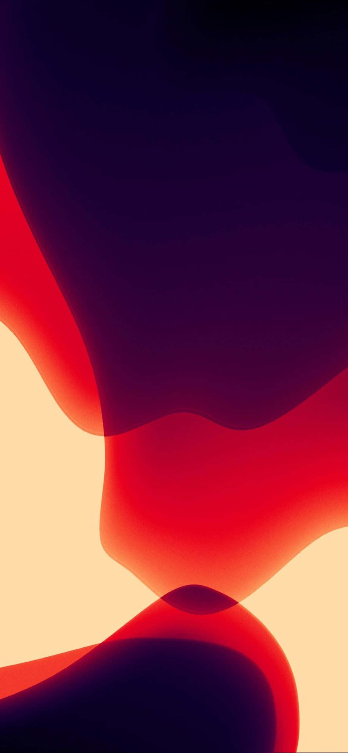 iOS 13 オレンジ＆パープル背景 壁紙