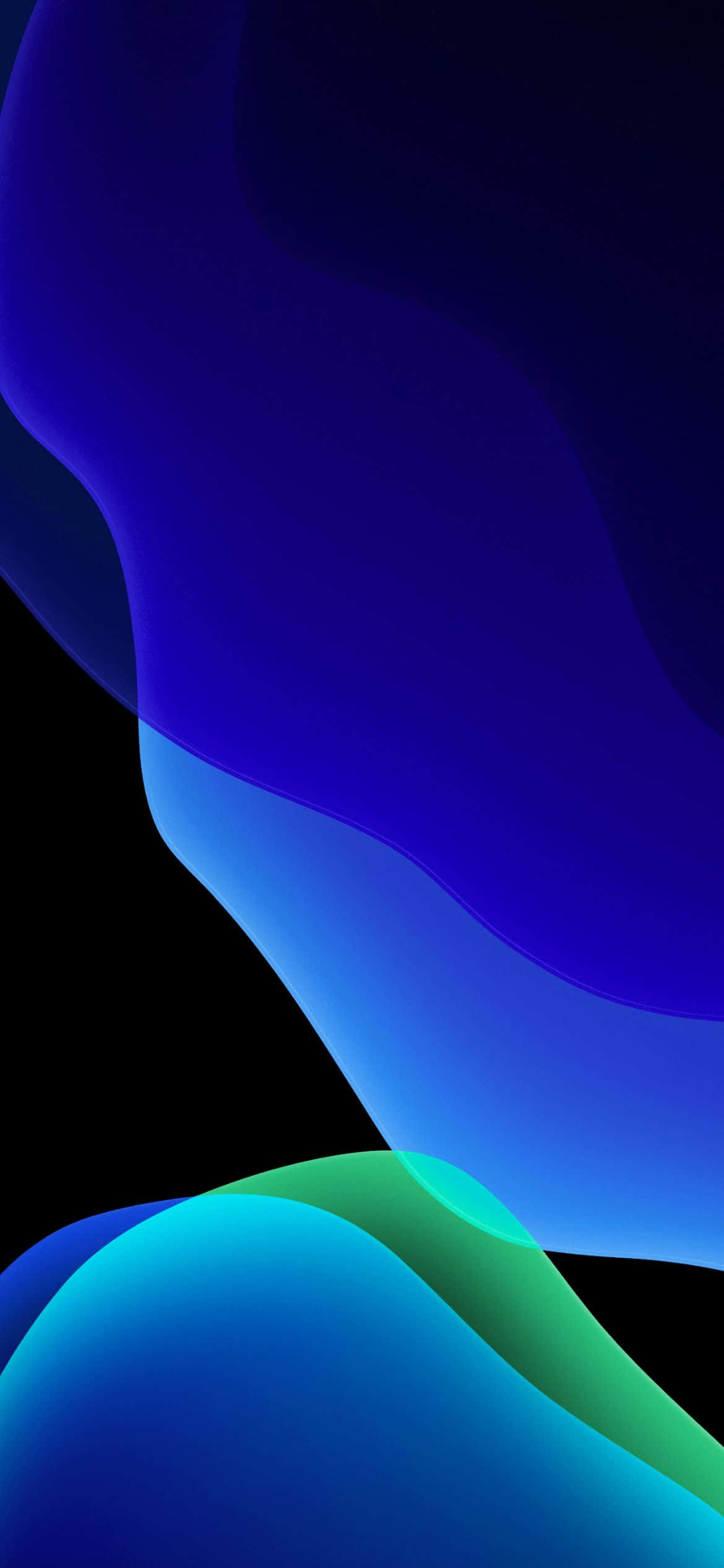 iOS 13 青と緑の背景 壁紙