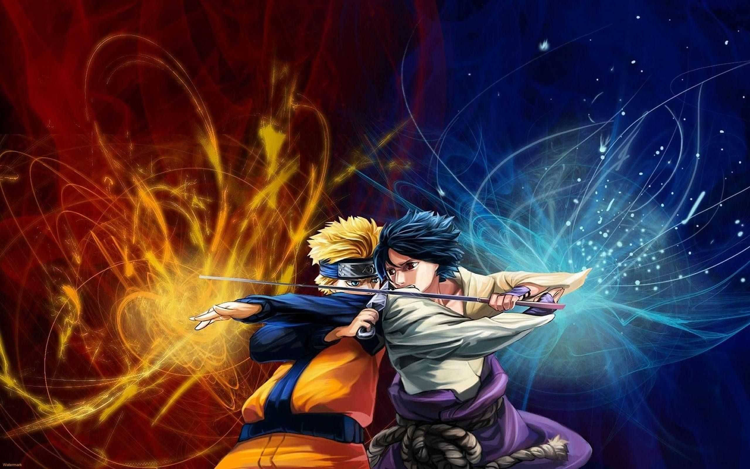 戦うサスケとナルト iPad 壁紙