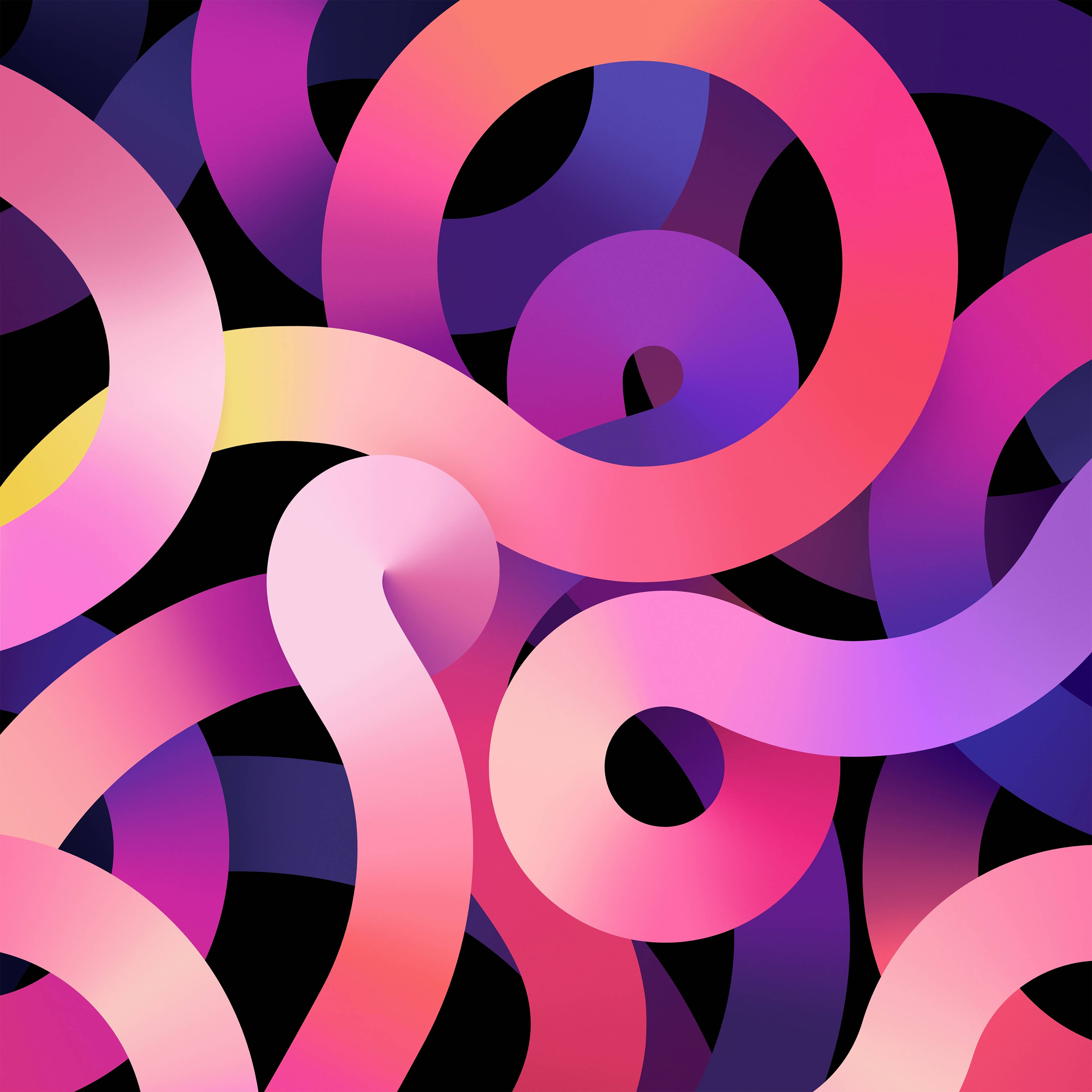 エスセティック iPad ピンクパープル 曲線 壁紙