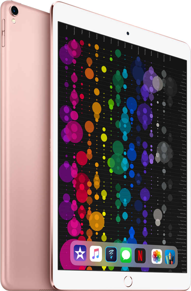 ローズゴールドのiPad Pro、カラフルなディスプレイ 壁紙