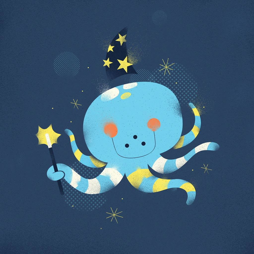 魔法使いのタコ かわいいiPad 壁紙