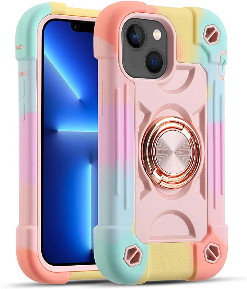 カラフルなiPhone 11ケース、リング付き 壁紙