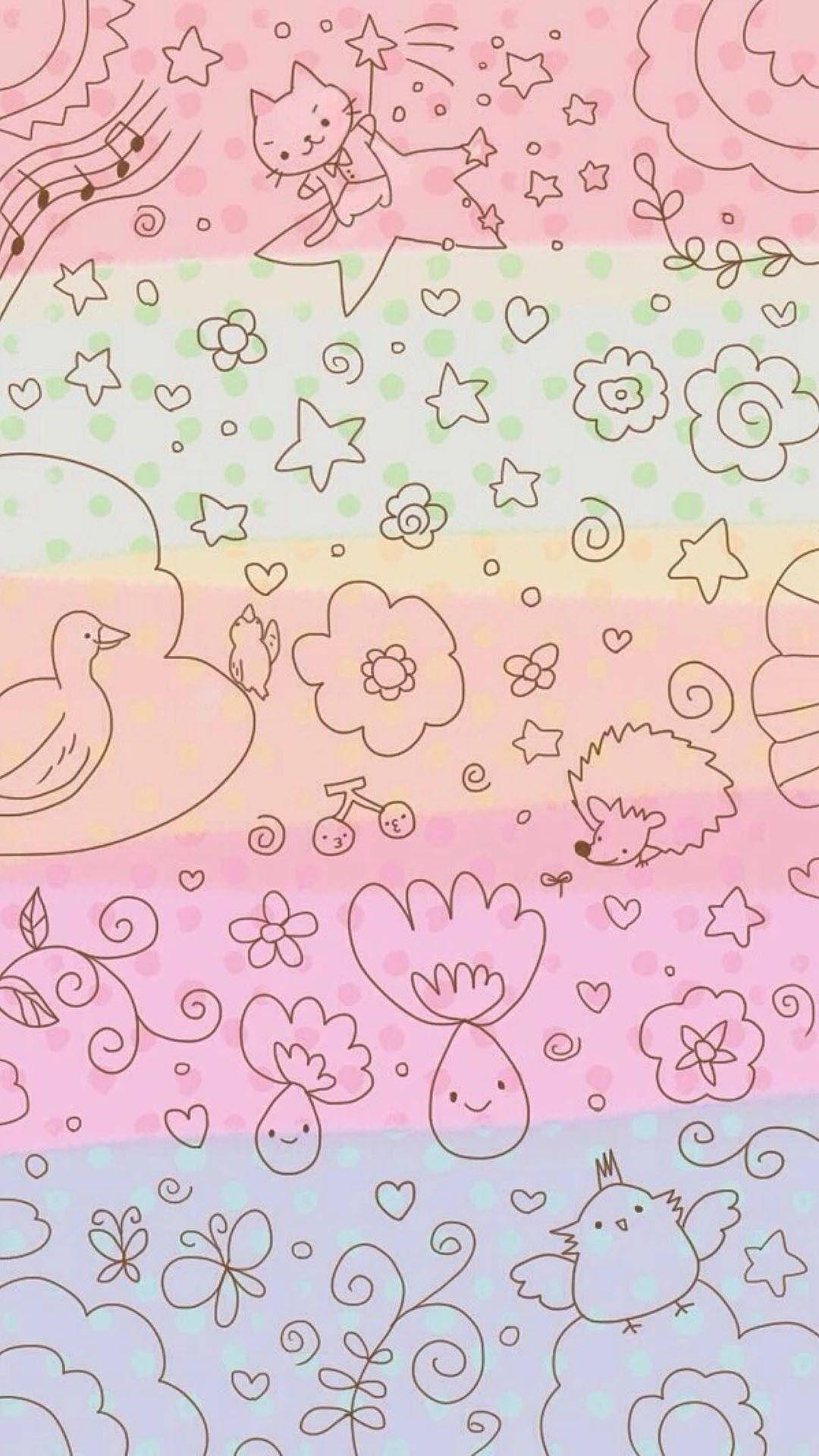 かわいい形と模様のiPhone 壁紙