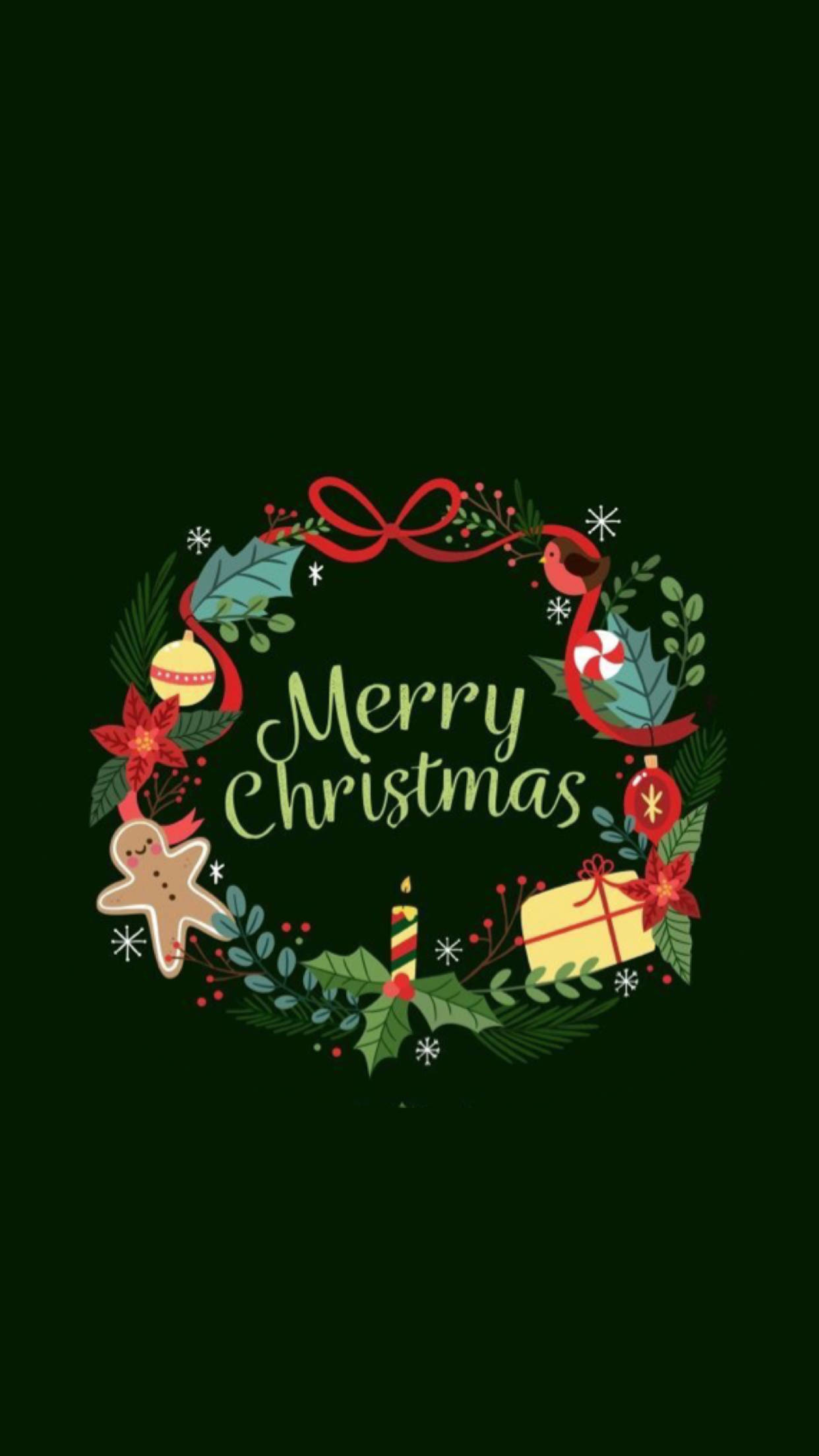 プレッピークリスマス iPhone画面表示 壁紙