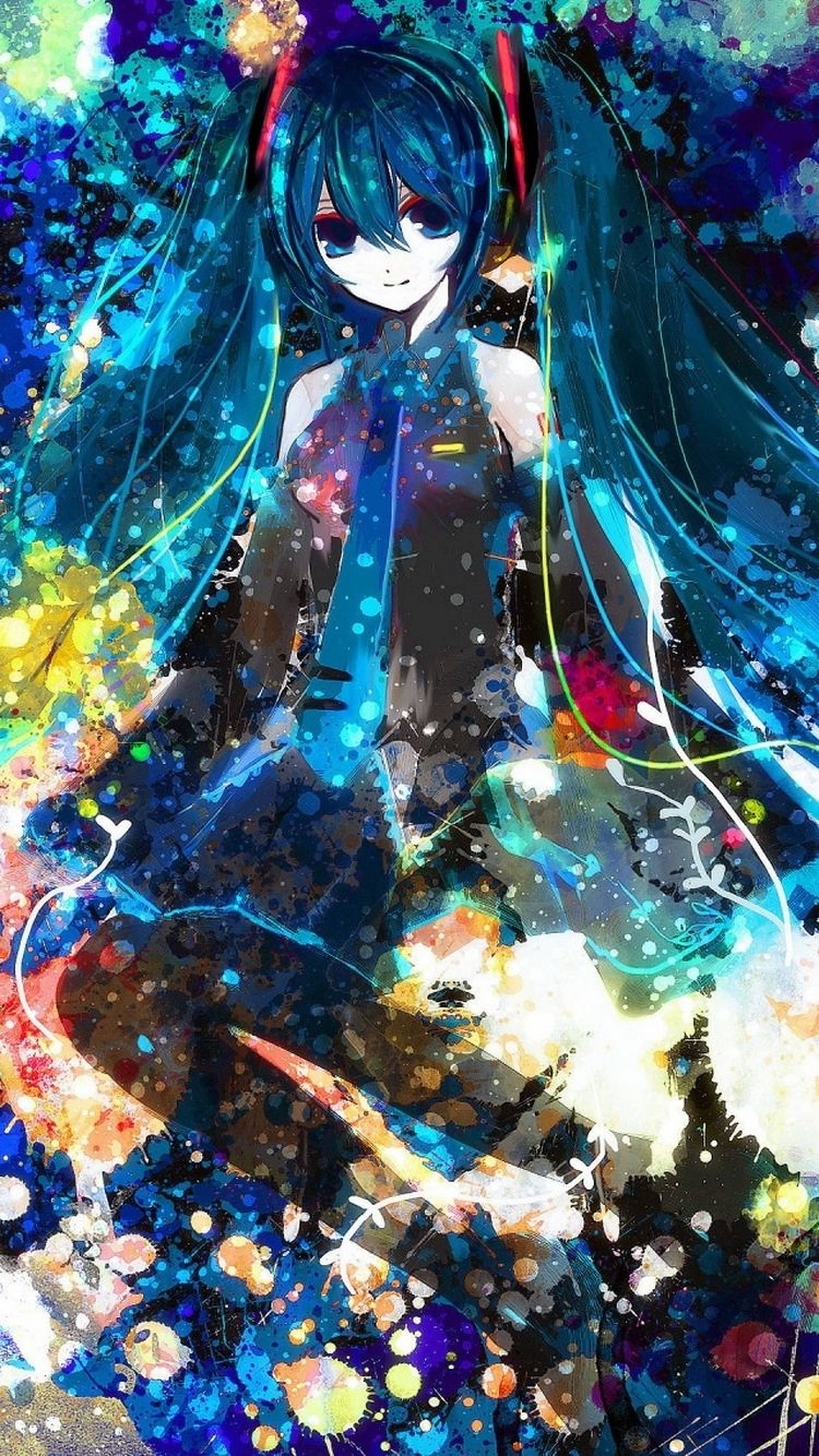 初音ミク ペイント アニメ iPhone 壁紙