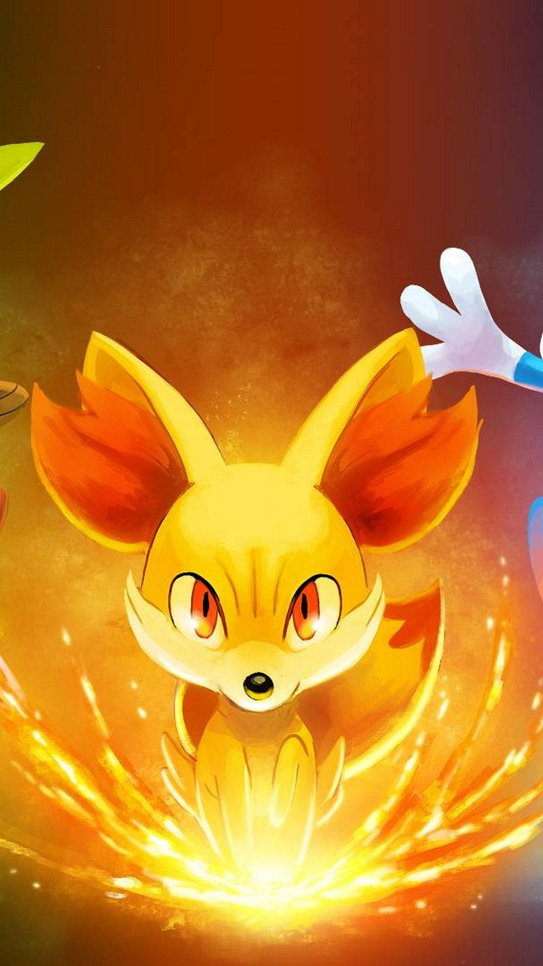 燃えるフォッコのポケモンiPhone壁紙 壁紙