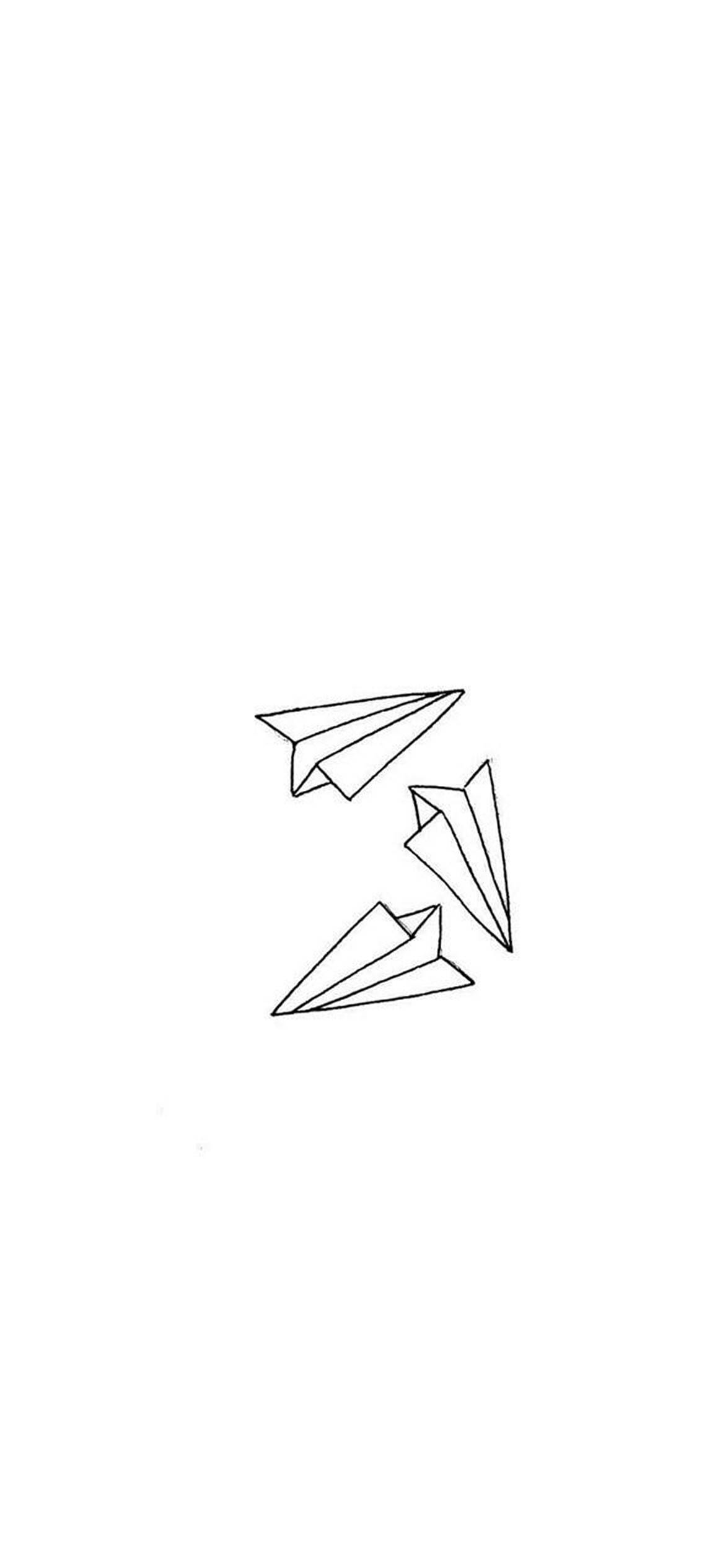 白い紙飛行機 iPhone 壁紙