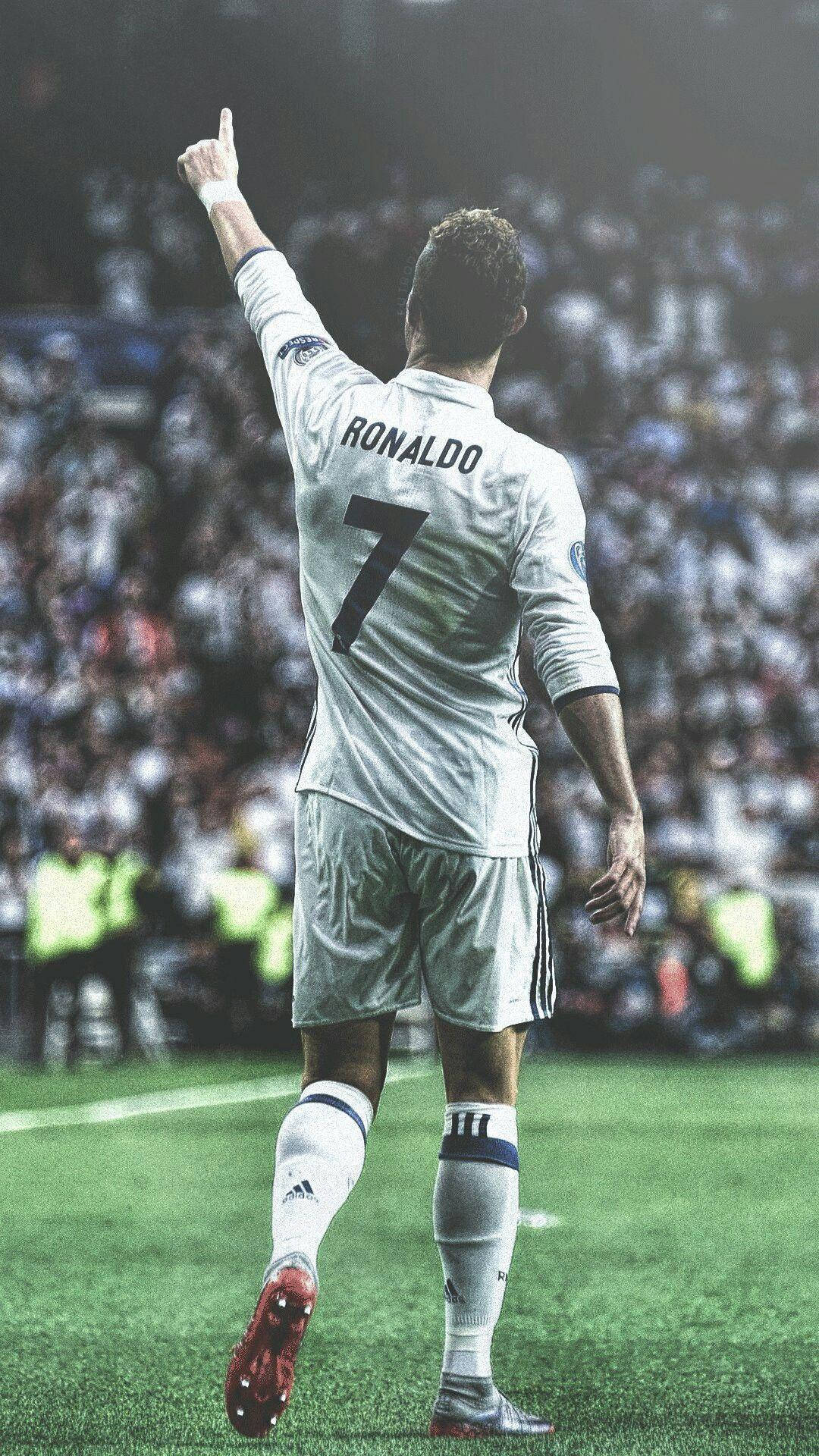 指を立てるクリスティアーノ・ロナウド iPhone 壁紙