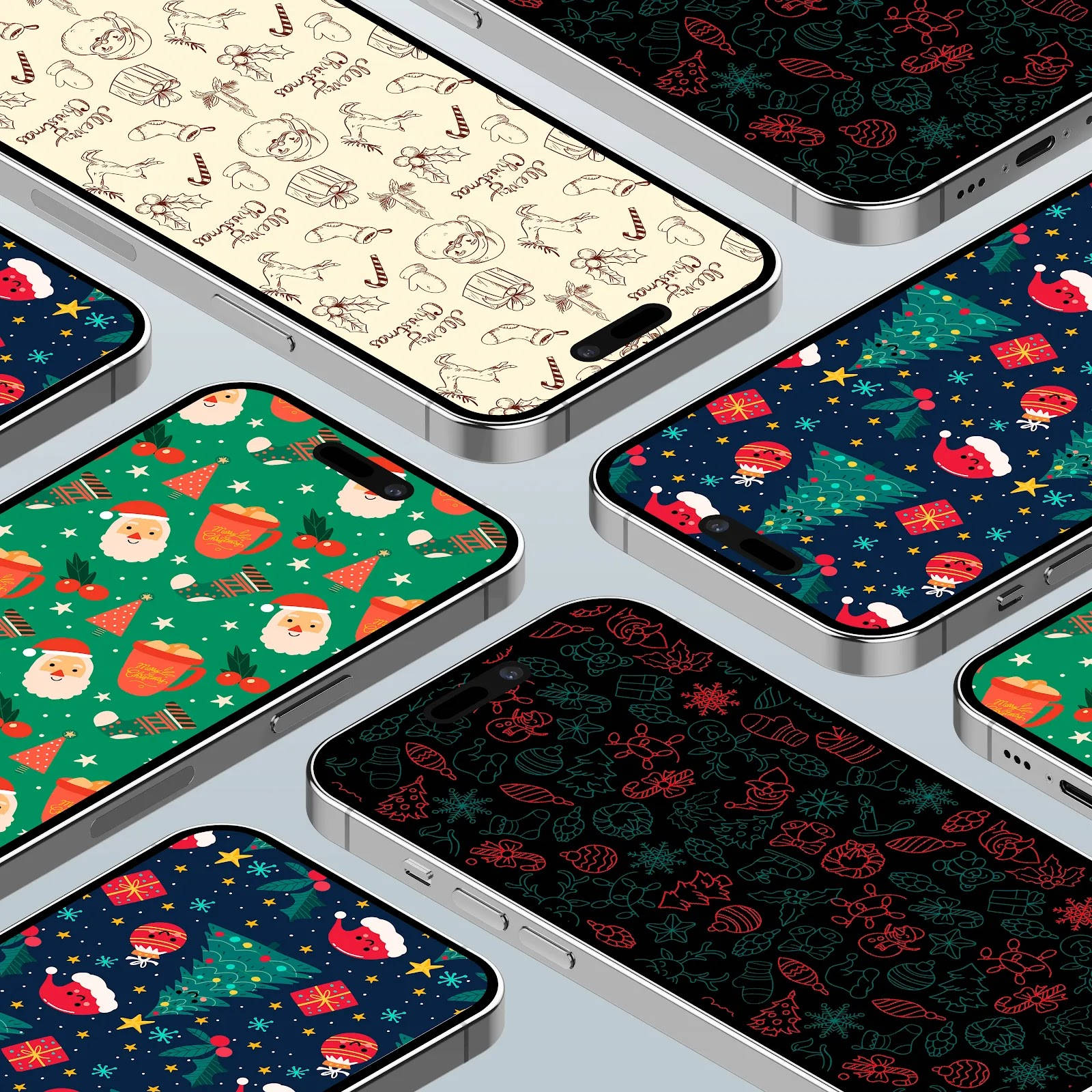 プレッピークリスマス iPhone画面 壁紙
