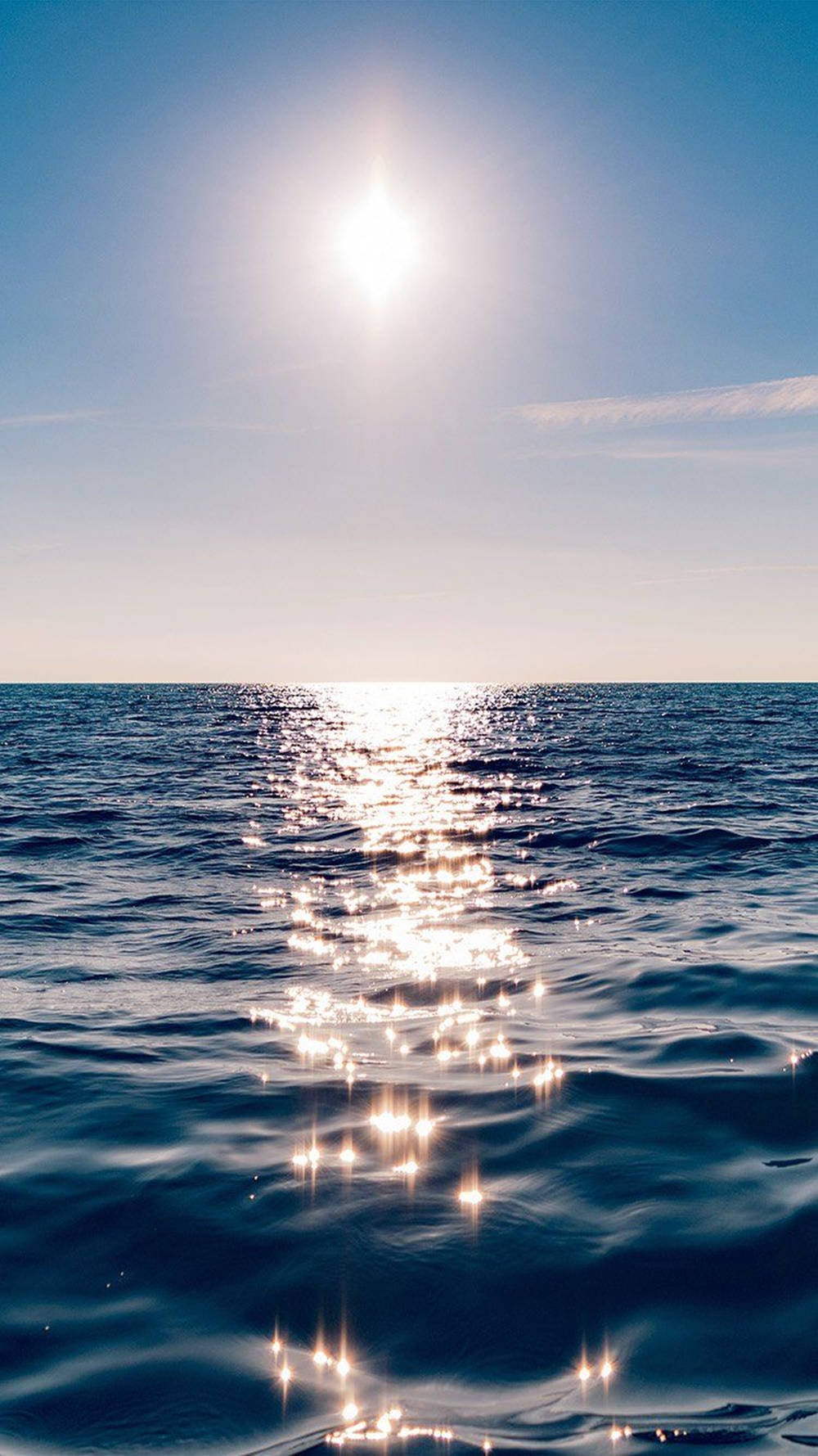 海の上の太陽 iPhone 壁紙