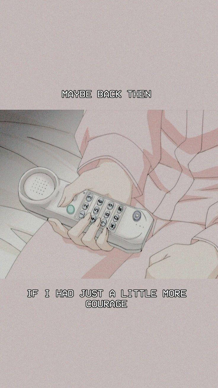 ピンクのアニメ風iPhone 壁紙