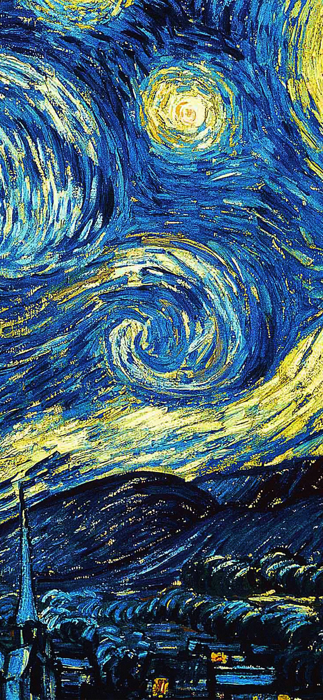星月夜 名画 iPhone 壁紙