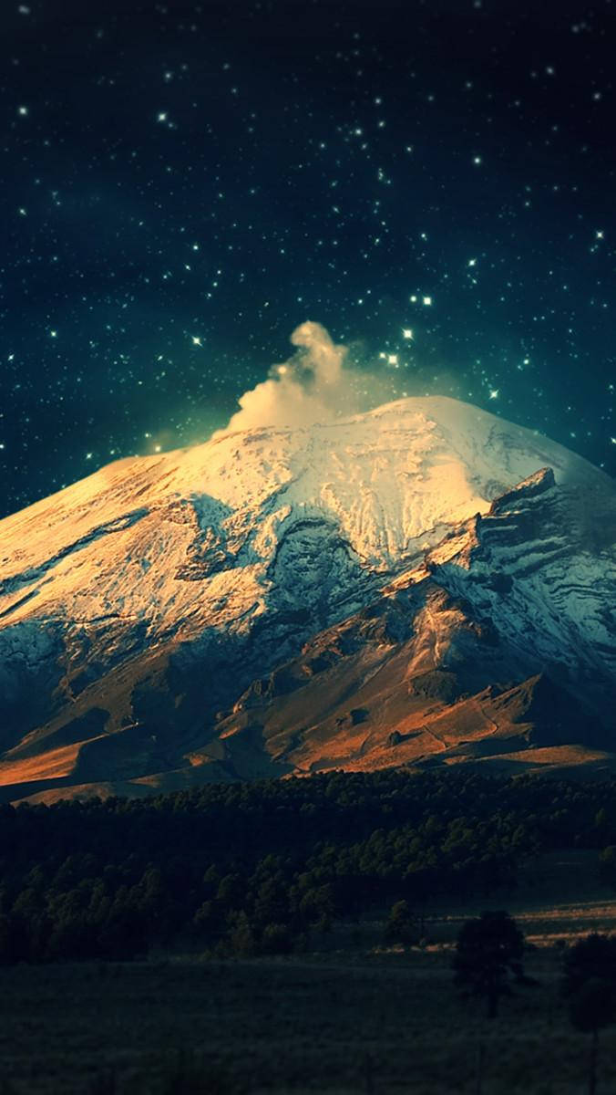 星空の山 iPhone SE 壁紙