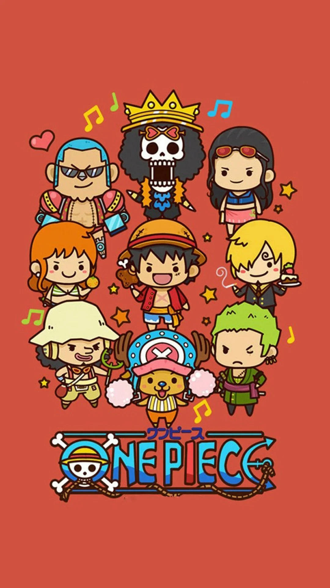 ワンピース ちびキャラアート iPhone 壁紙