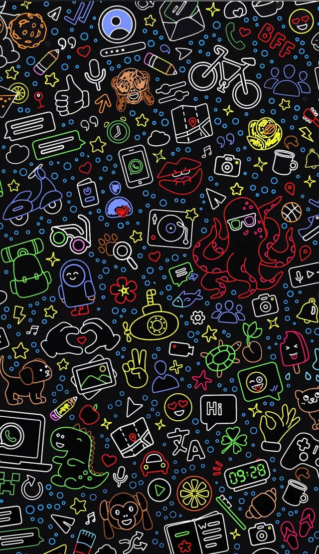 ネオンiPhone WhatsApp 壁紙