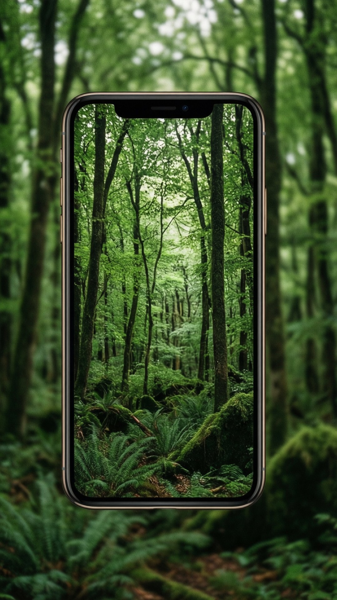 反射する森のiPhone X壁紙 壁紙