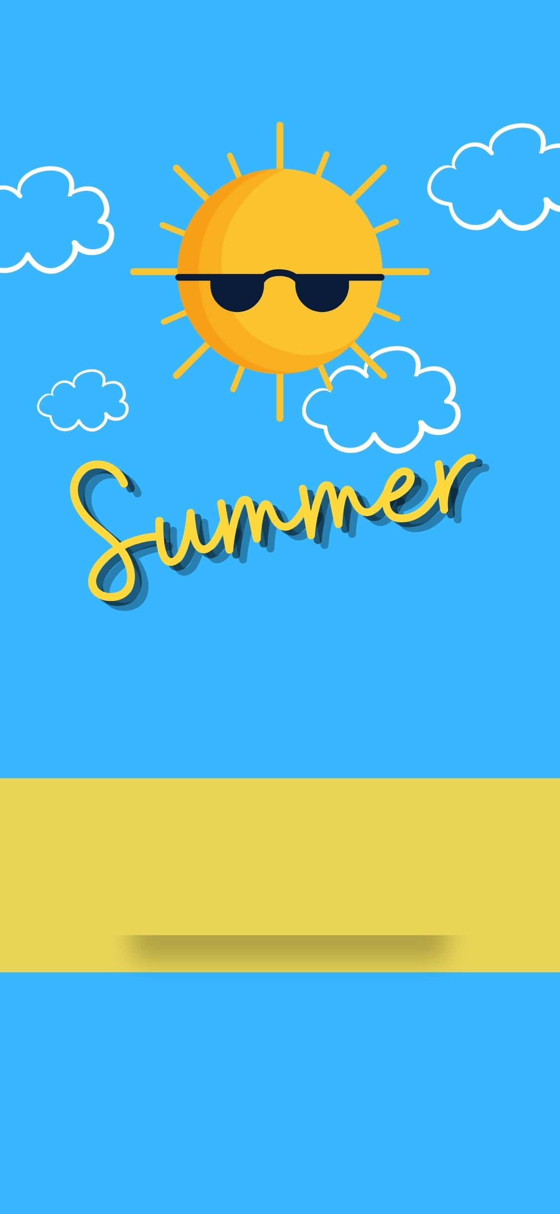 サングラスをかけた太陽 iPhone X 夏の背景 壁紙