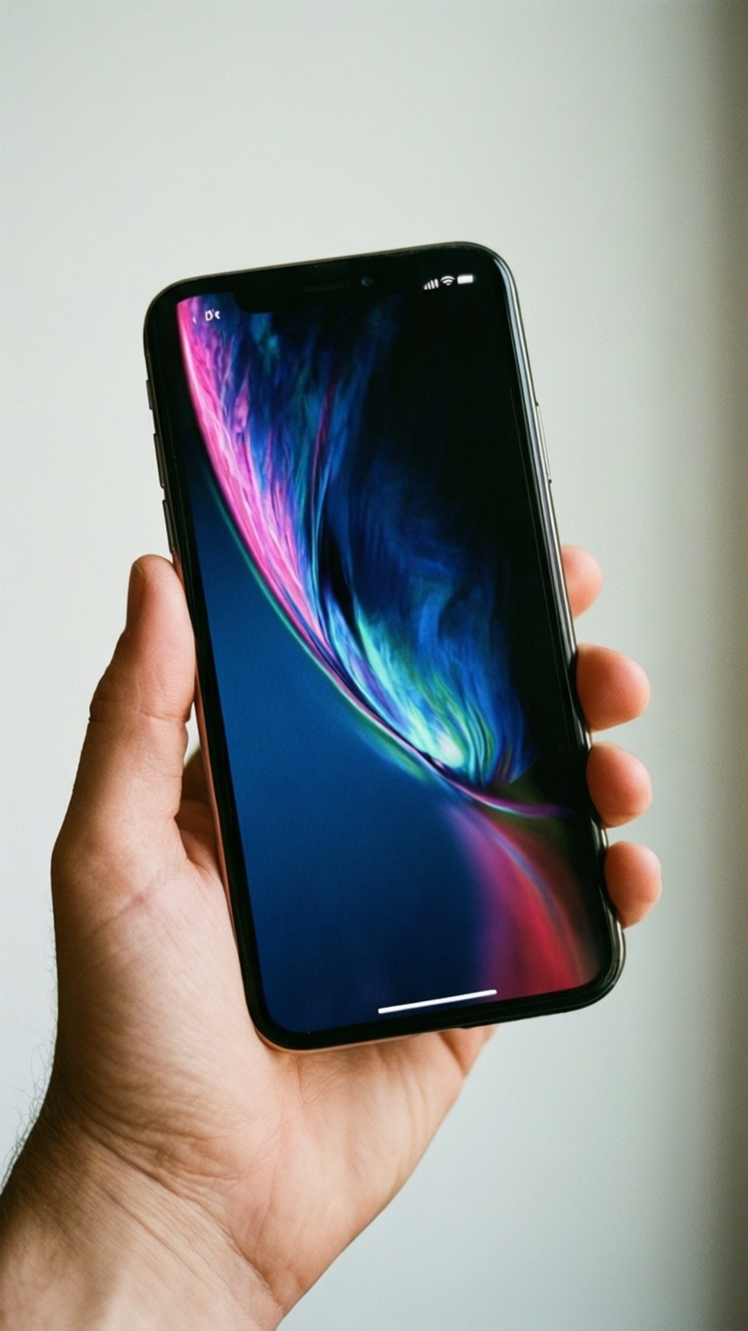 手に持ったiPhone X 壁紙
