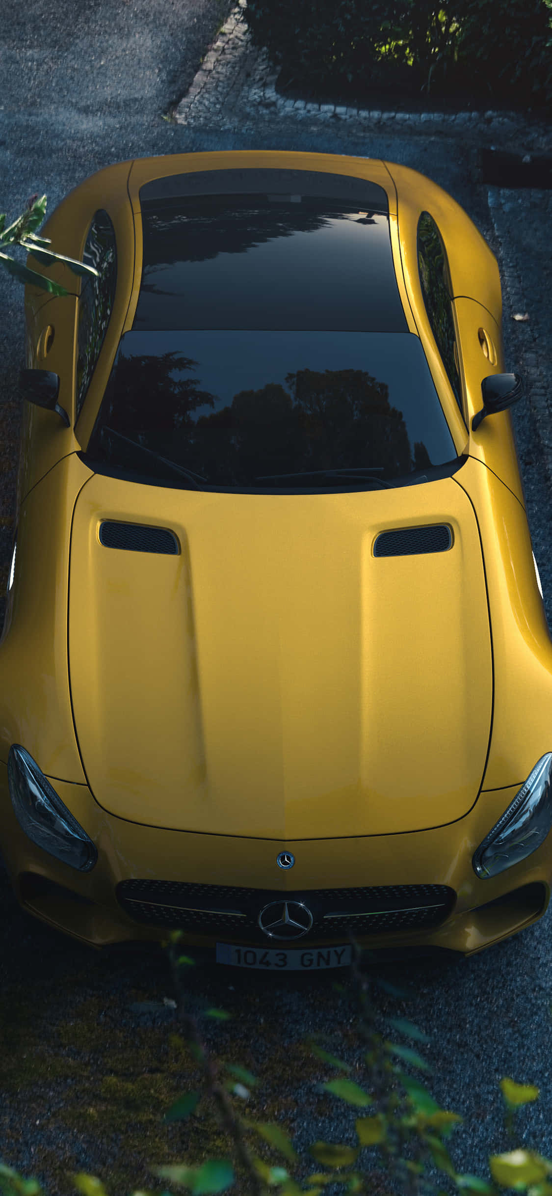 iPhone X AMG GT-R 背景 イエロー AMG GT 壁紙