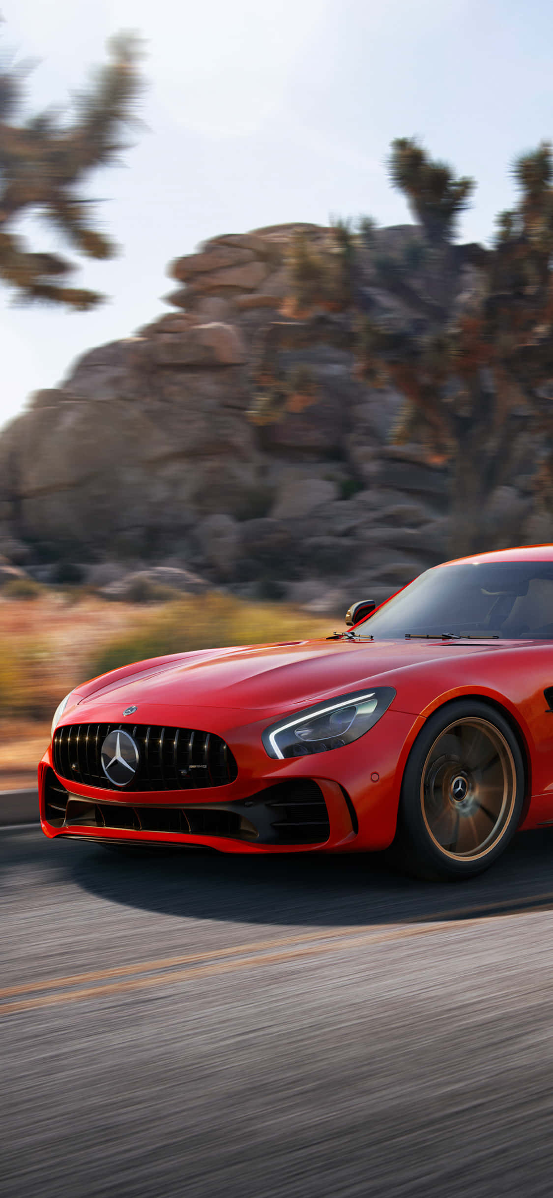 iPhone X AMG GT-R 背景 レッド 2018 AMG GTR 壁紙