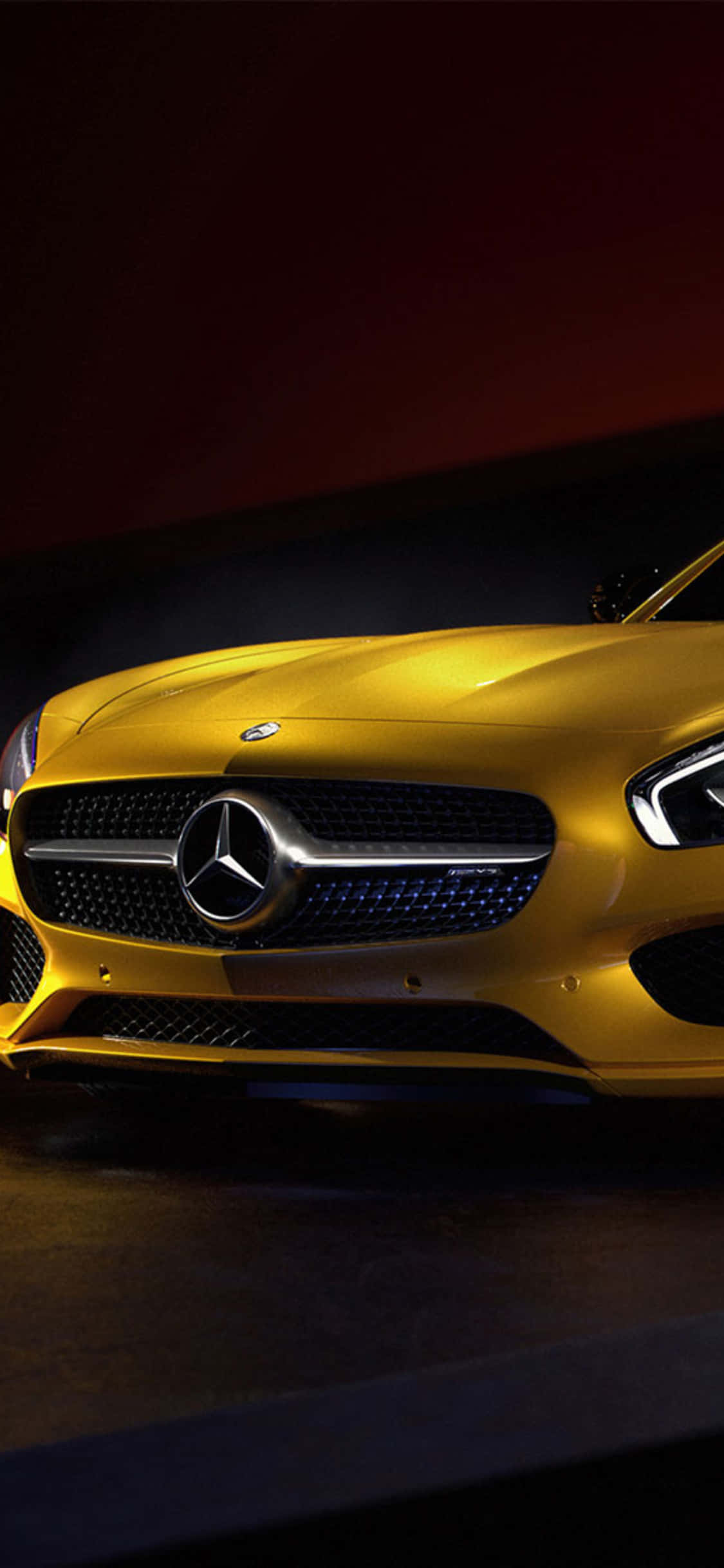 iPhone X AMG GT-R 背景 カスタードイエロー AMG GT 壁紙